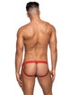 Male Power Sheer Mini Hose Jock Strap, Red, hi-res