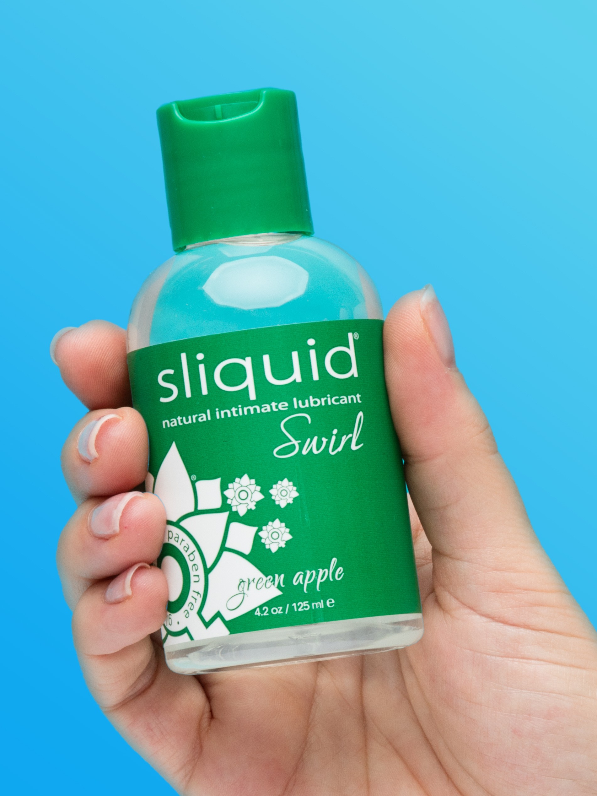 Sliquid Swirl Green Apple Flavored Lubricant 4.2 fl oz, , hi-res