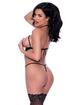 Exposed Crotchless Open Cup Mesh Body, Black, hi-res