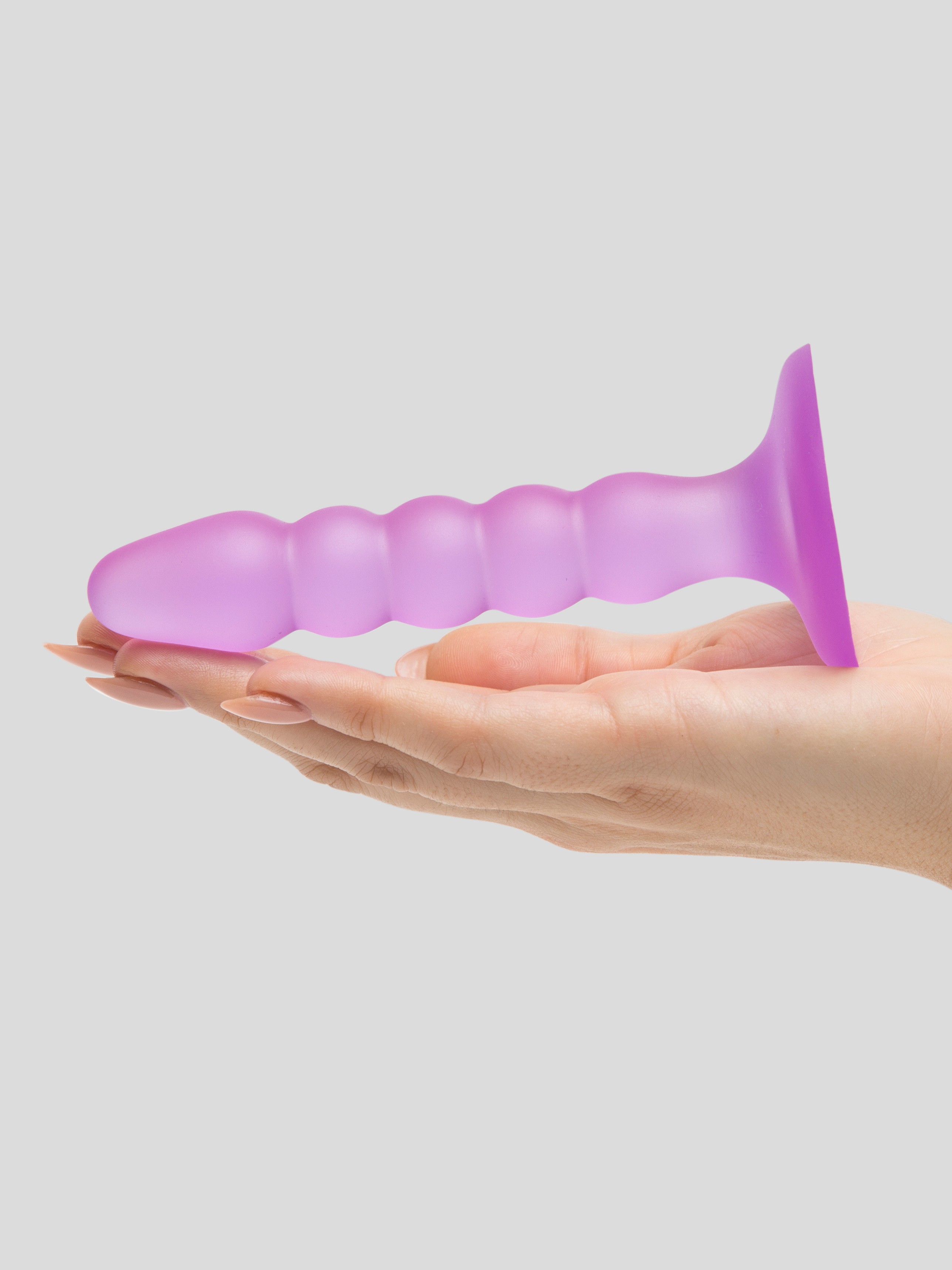 BASICS Ribbed Anal Starter Dildo 5 Inch, Purple, hi-res