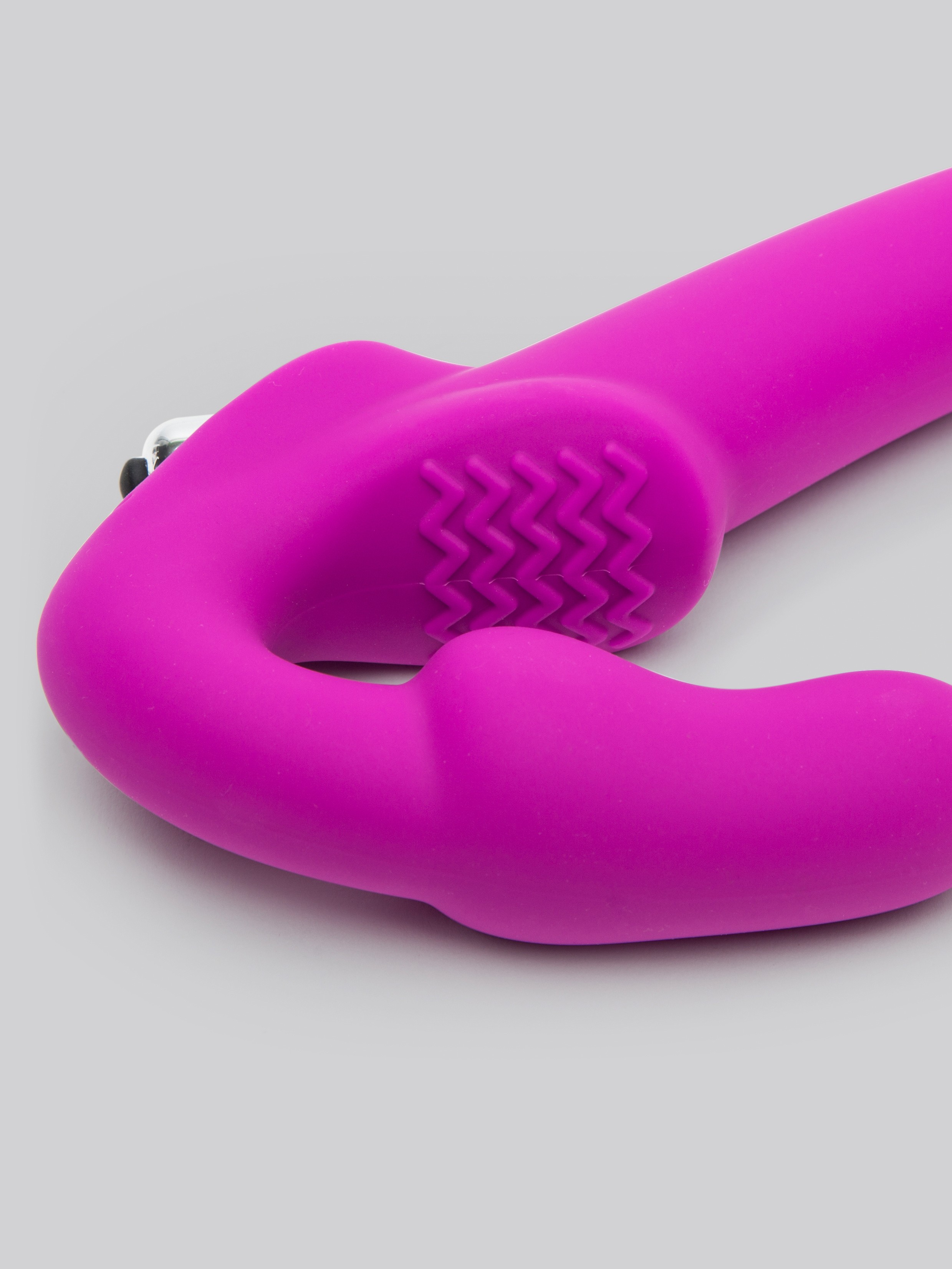 Evoke Silicone Strapless Strap-On Vibrating Dildo 7 Inch, Pink, hi-res
