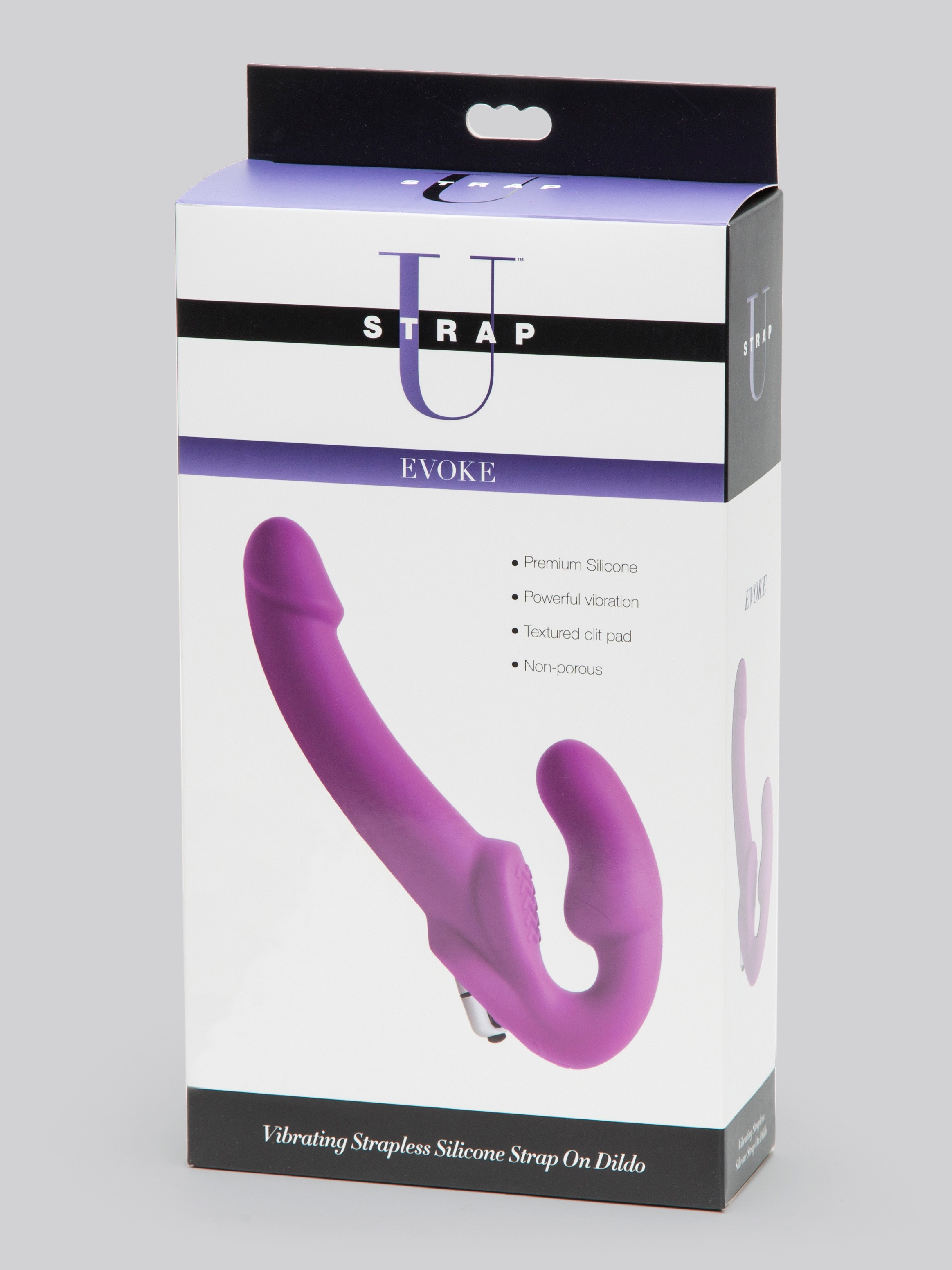 Evoke Silicone Strapless Strap-On Vibrating Dildo 7 Inch, Pink, hi-res