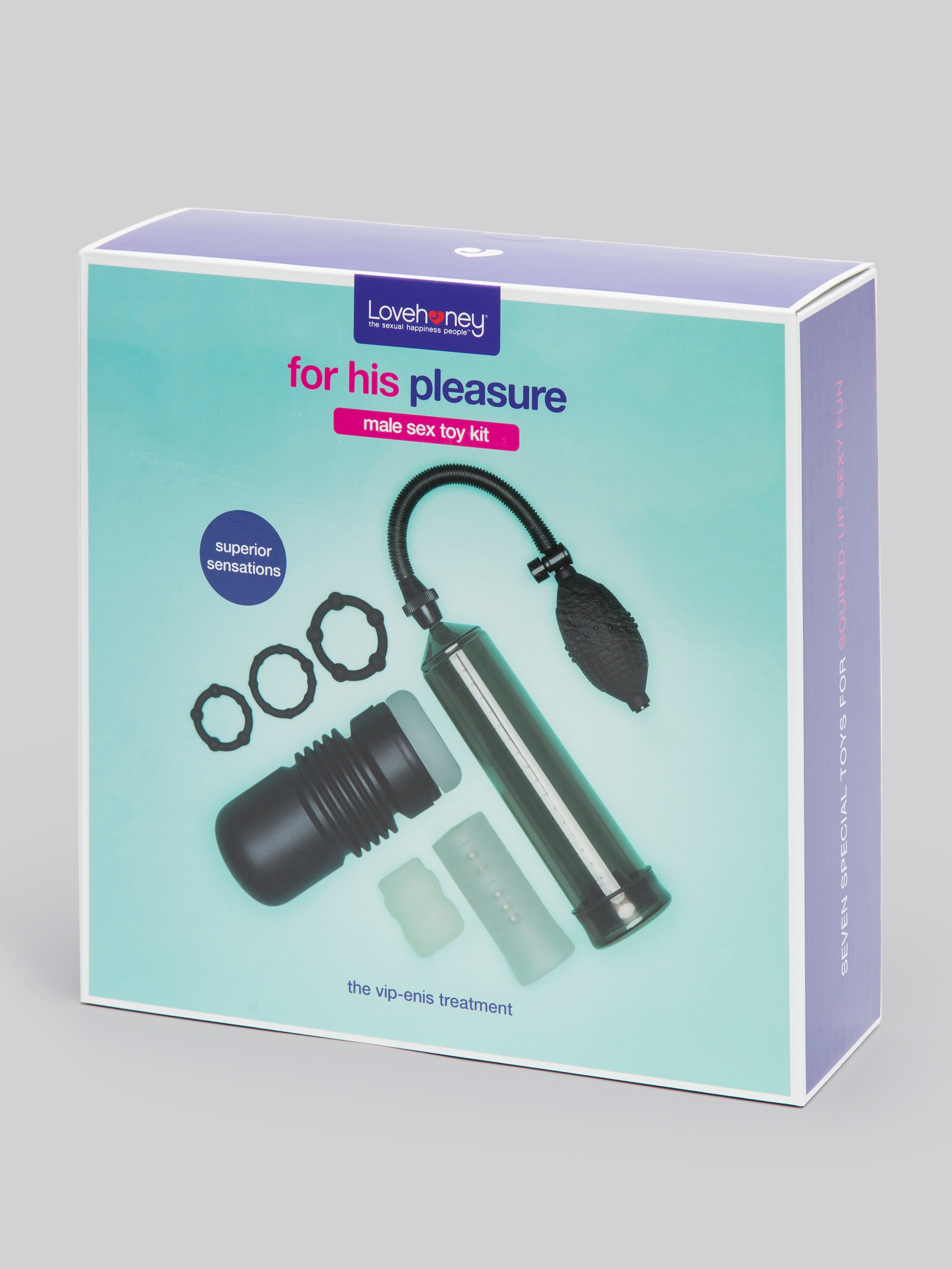 Lovehoney Solo Pleasure Male Sex Toy Kit (7 Piece), Black, hi-res