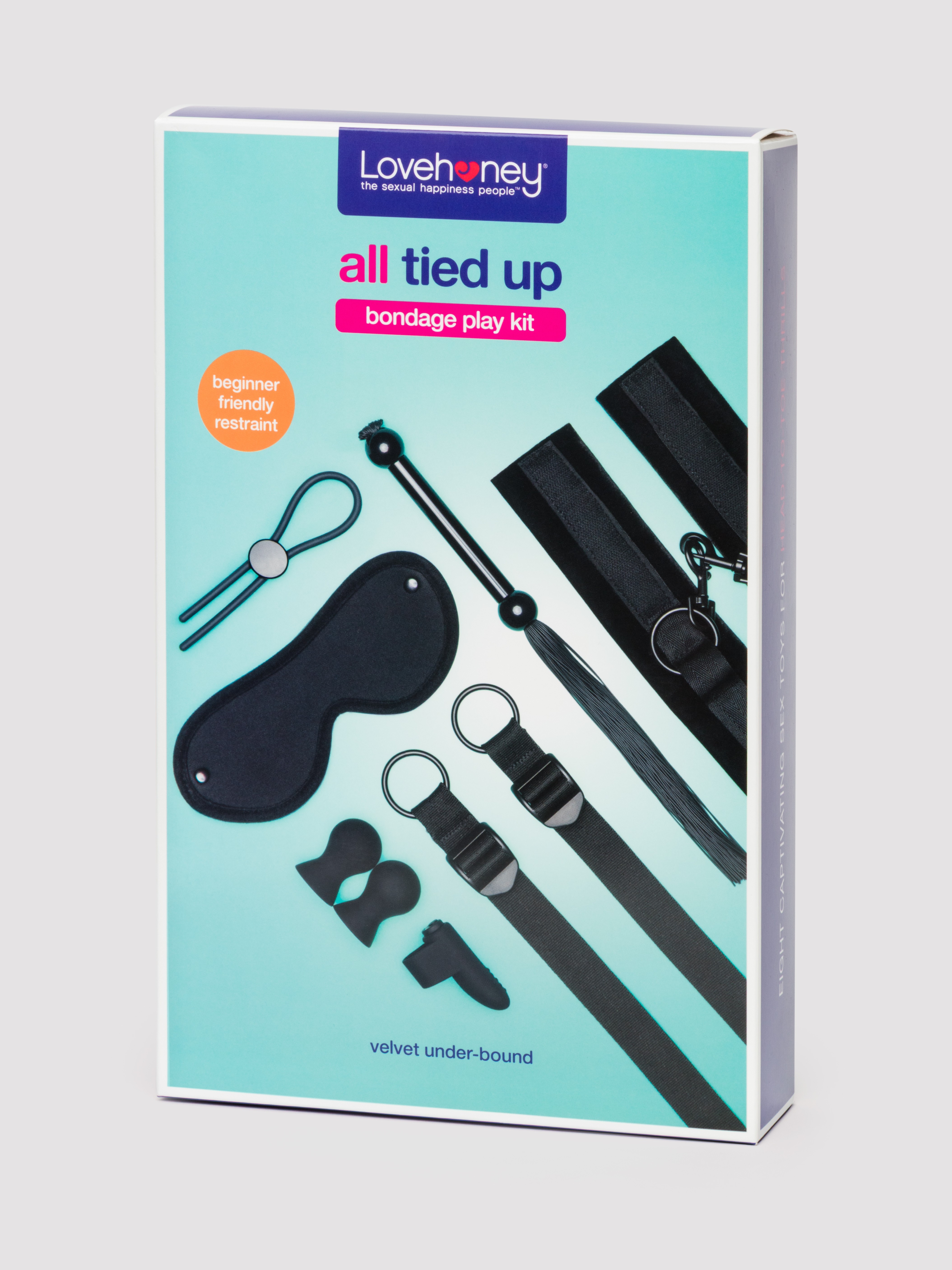 Lovehoney All Tied Up Bondage Play Kit (8 Piece), Black, hi-res