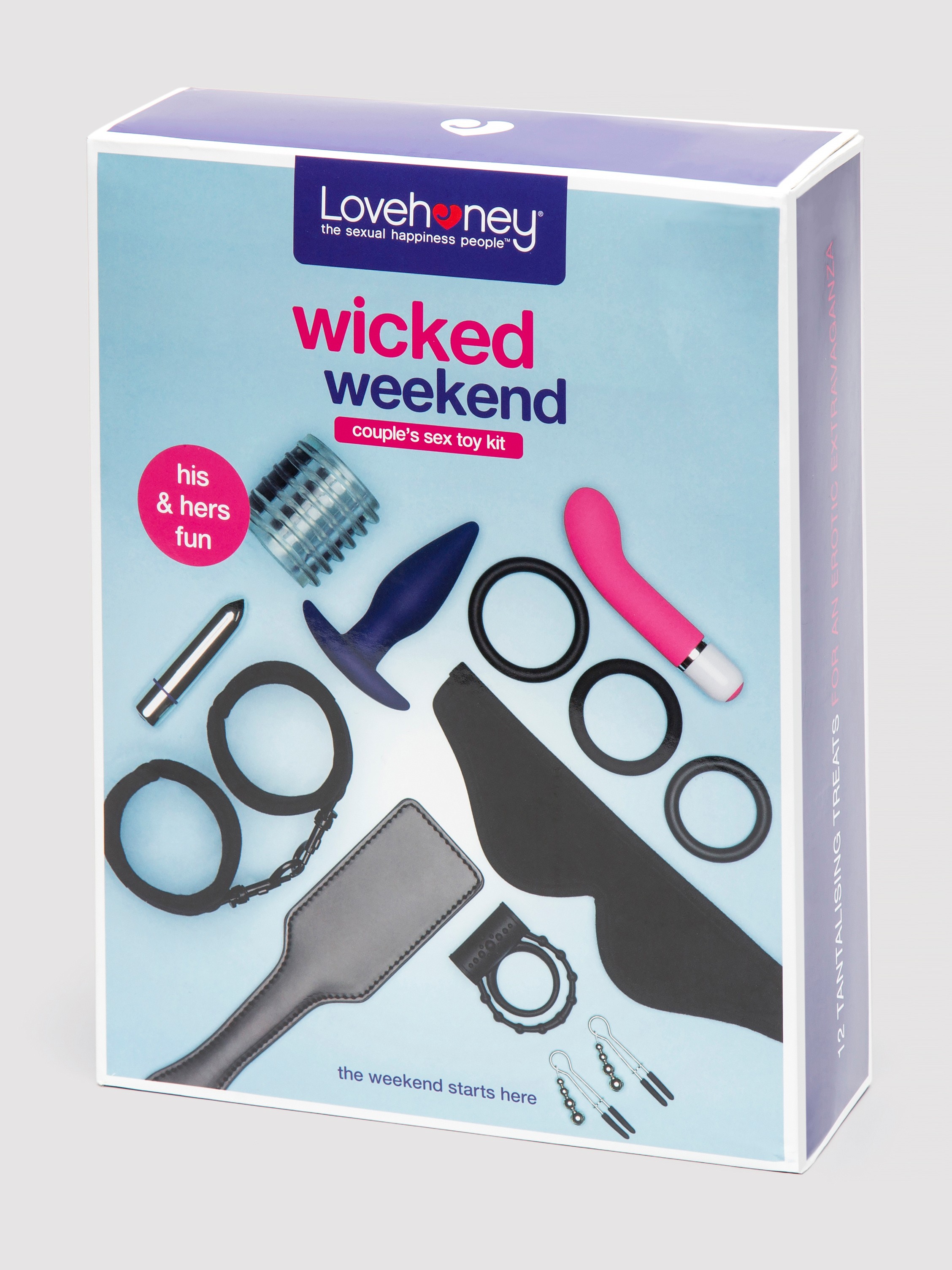 Lovehoney Wicked Weekend Jumbo Couple's Kinky Sex Toy Kit (12 Piece), Black, hi-res