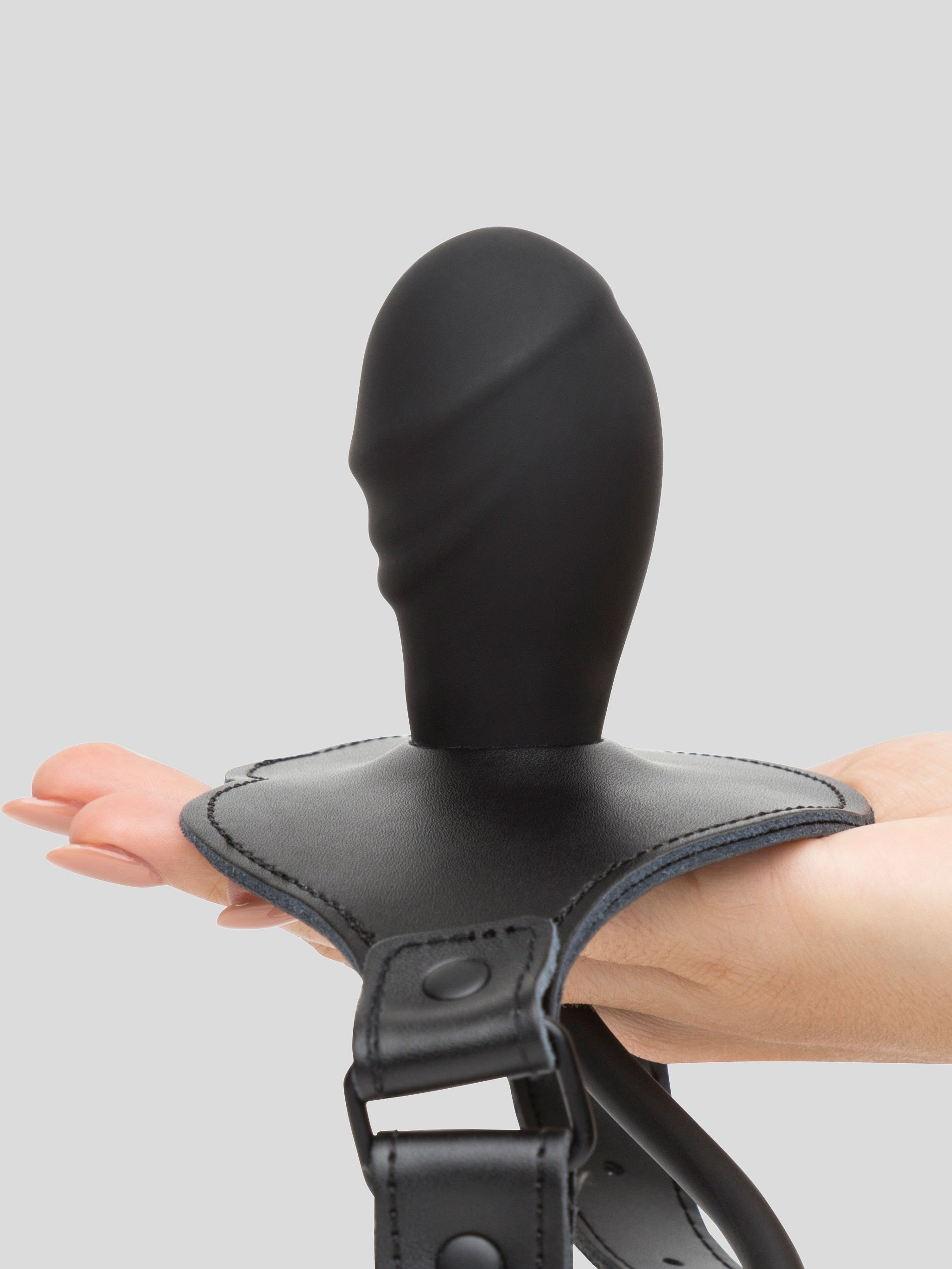 Bondage Boutique Inflatable Dildo Gag, Black, hi-res