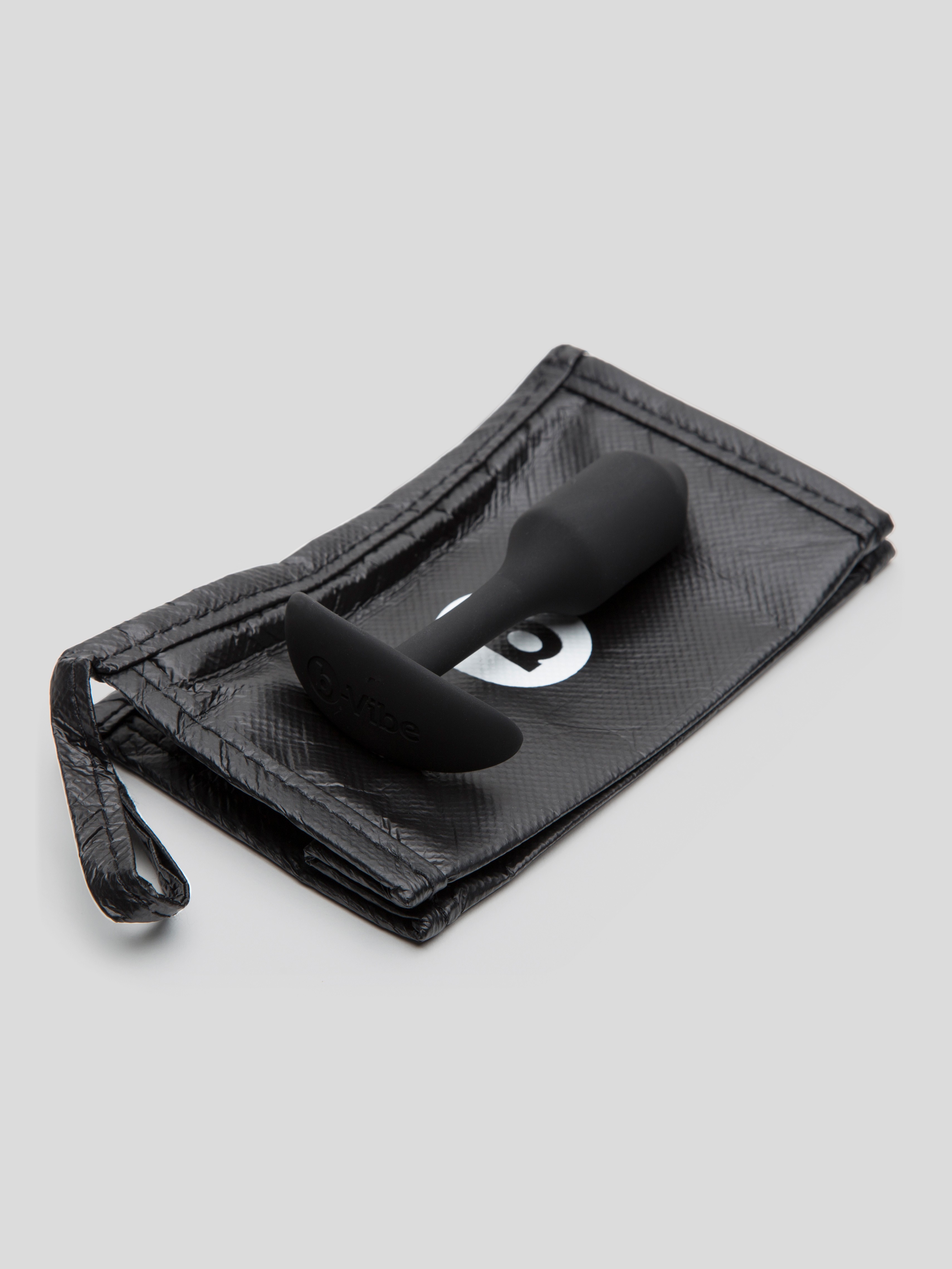 b-Vibe Snug Plug 1 Beginner Weighted Silicone Butt Plug 3 Inch, Black, hi-res