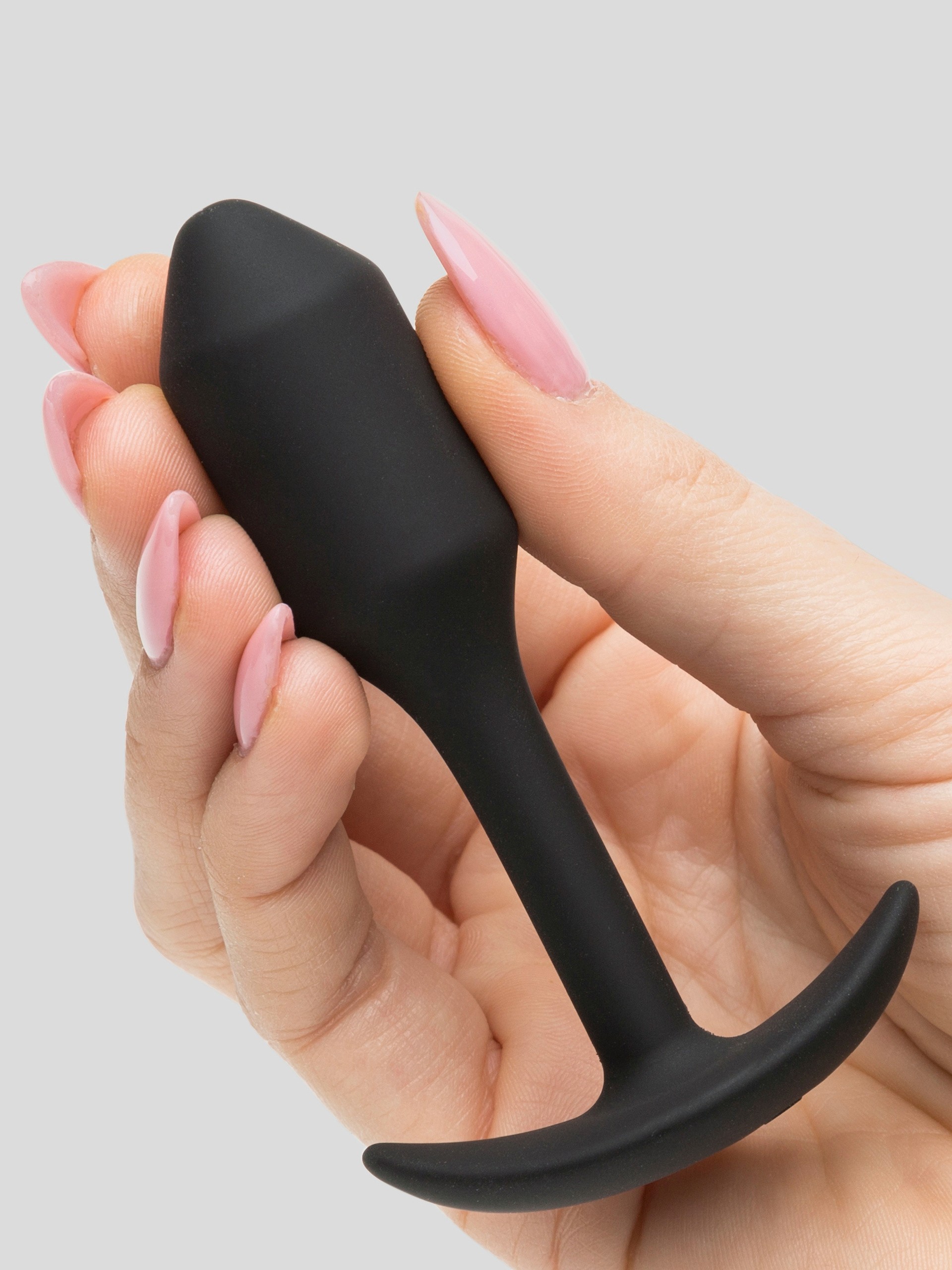 b-Vibe Snug Plug 1 Beginner Weighted Silicone Butt Plug 3 Inch, Black, hi-res