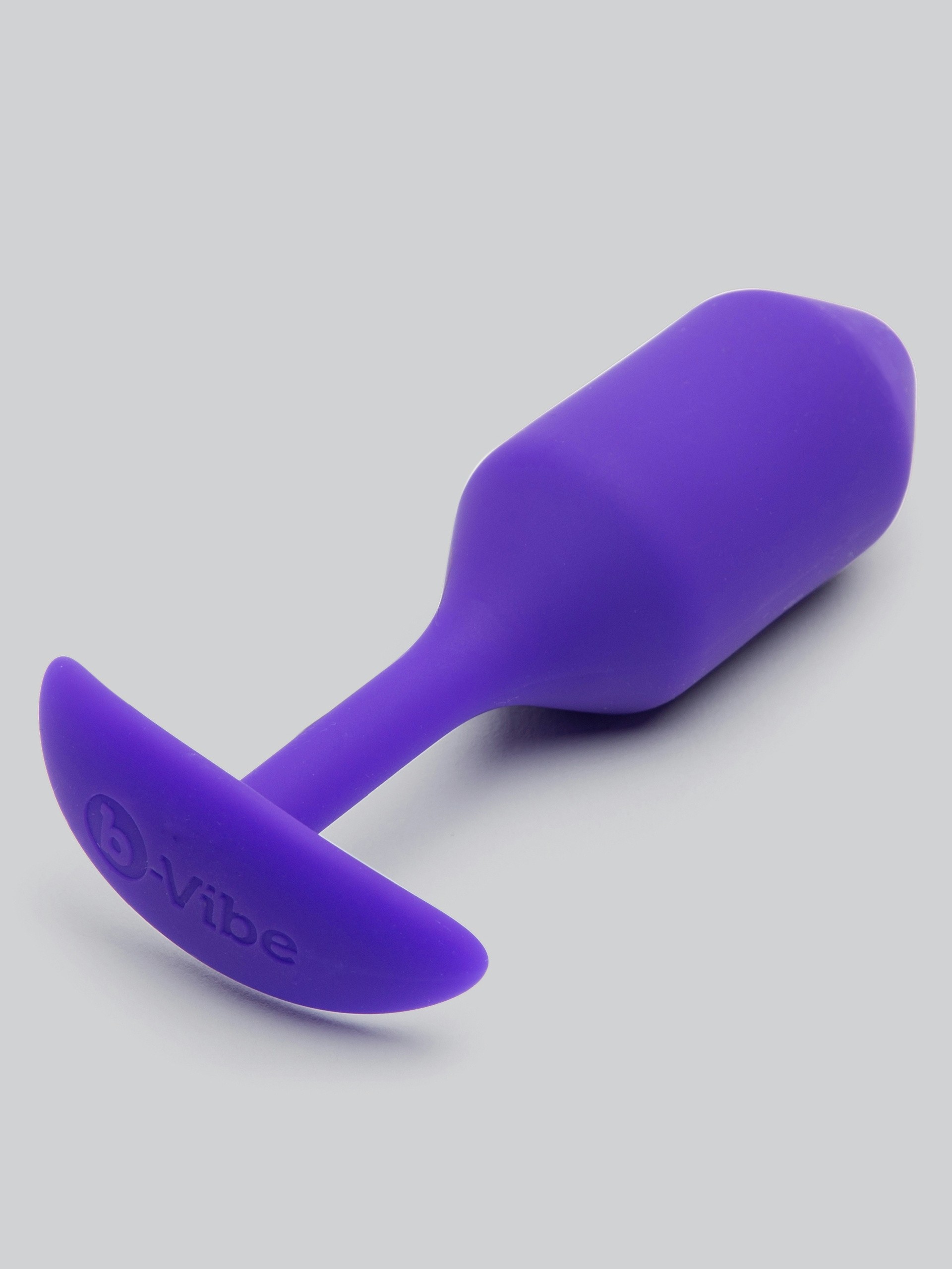 b-Vibe Snug Plug 2 Medium Weighted Silicone Butt Plug 4 Inch, Purple, hi-res
