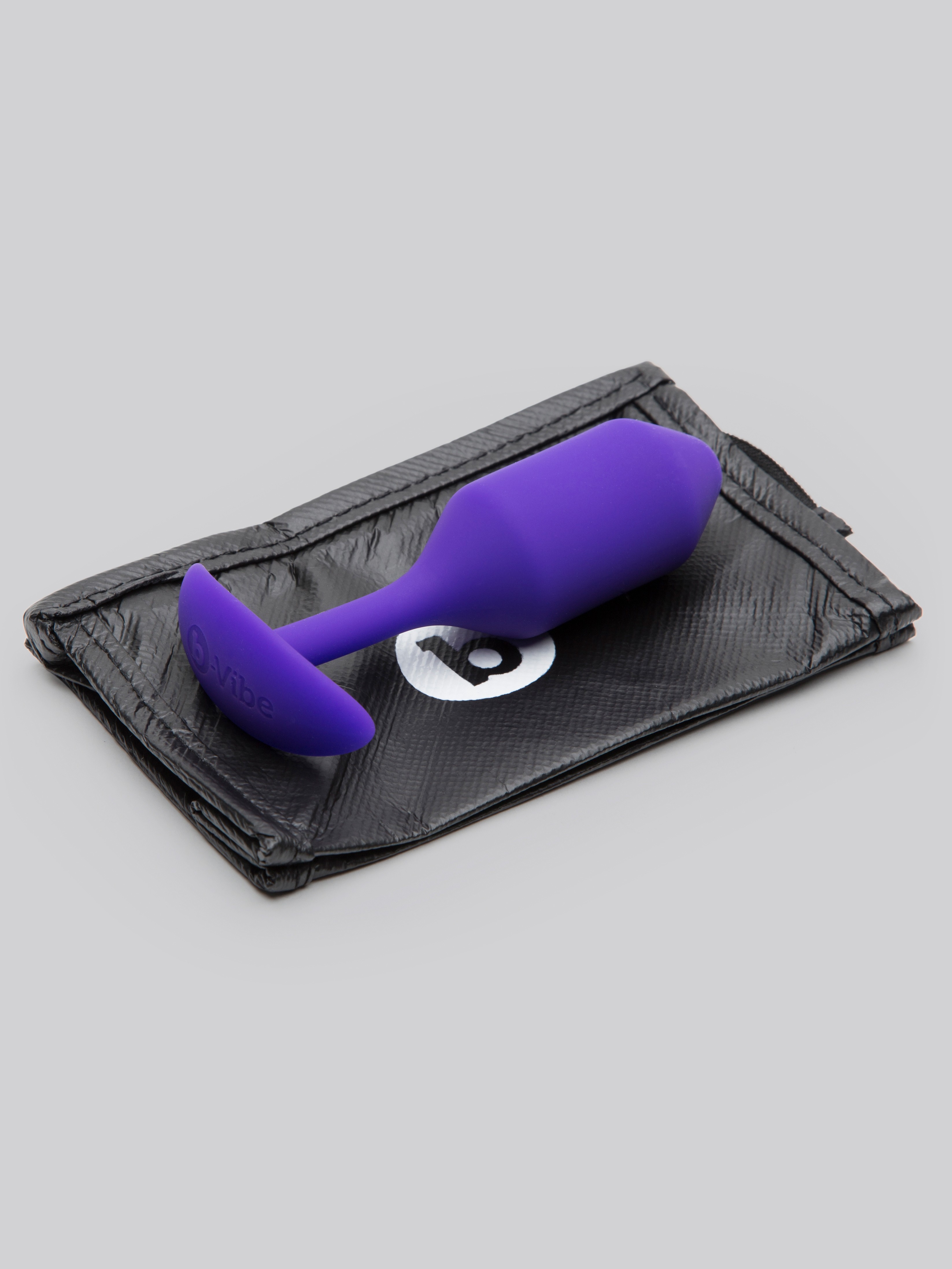 b-Vibe Snug Plug 2 Medium Weighted Silicone Butt Plug 4 Inch, Purple, hi-res