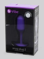 Plug Anal de Silicona Mediano con Peso 10 cm Snug Plug 2 de b-Vibe, Violeta, hi-res