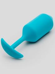 b-Vibe Snug Plug 3 Large Weighted Silicone Butt Plug with T-Bar 4.5 Inch, Blue, hi-res