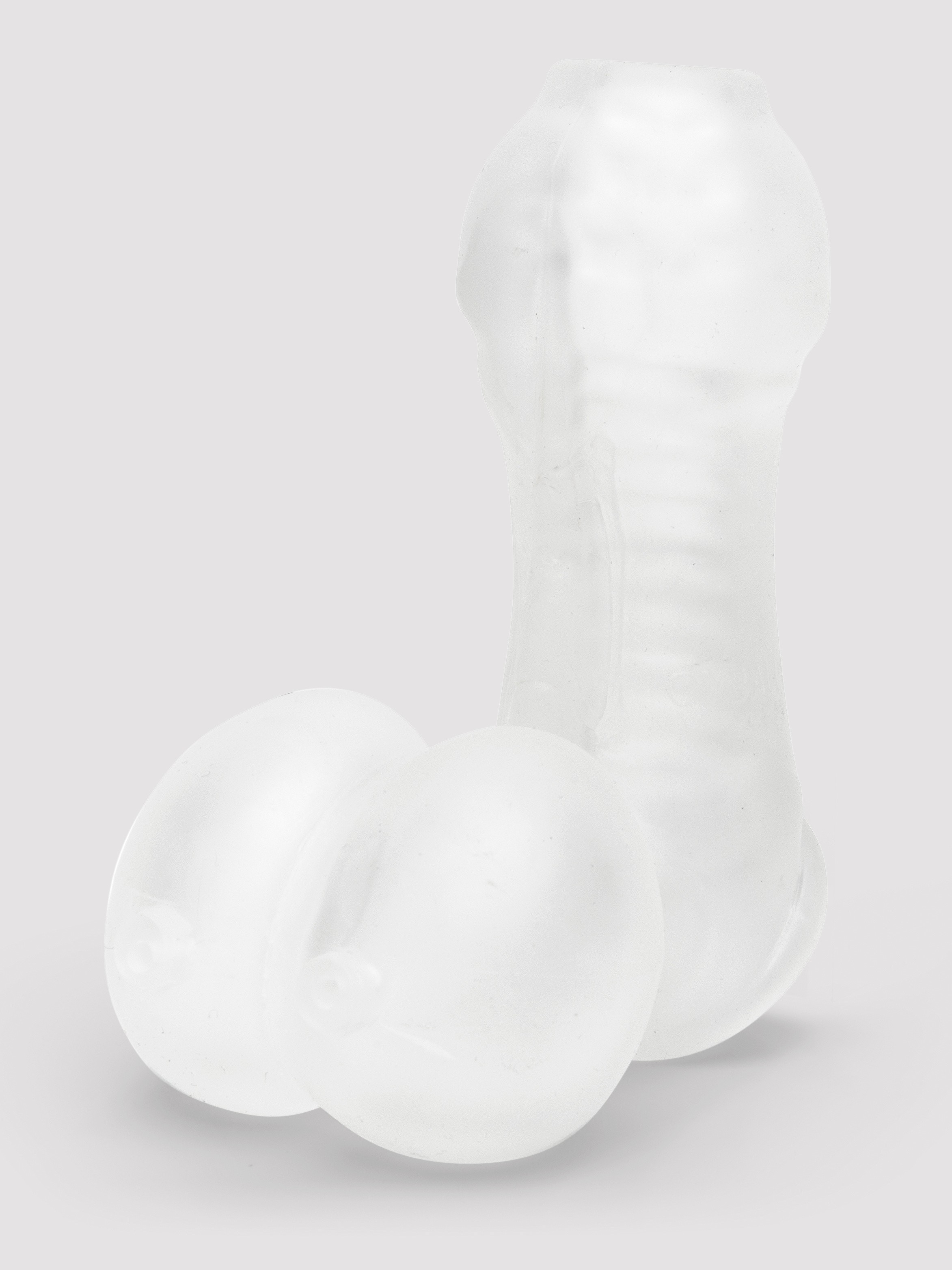 Oxballs SackJack Textured Cock and Ball Sheath Stroker, Clear, hi-res