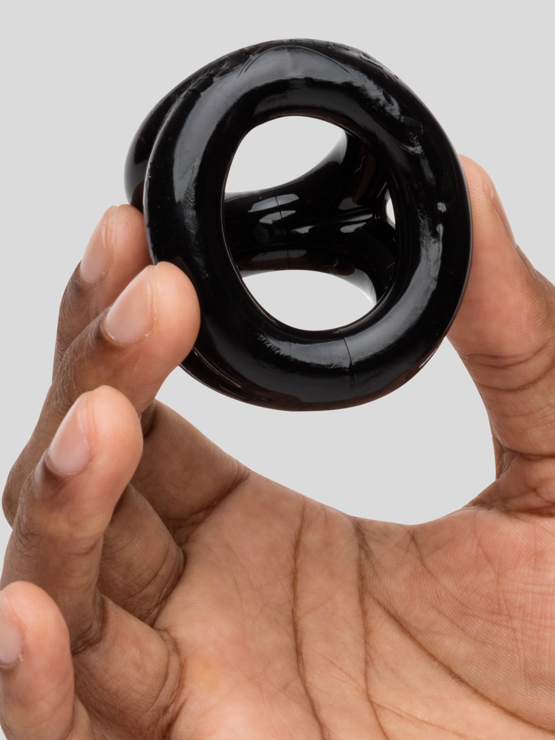 Oxballs TRI-SPORT Cock Ring and Ball Sling, Black, hi-res