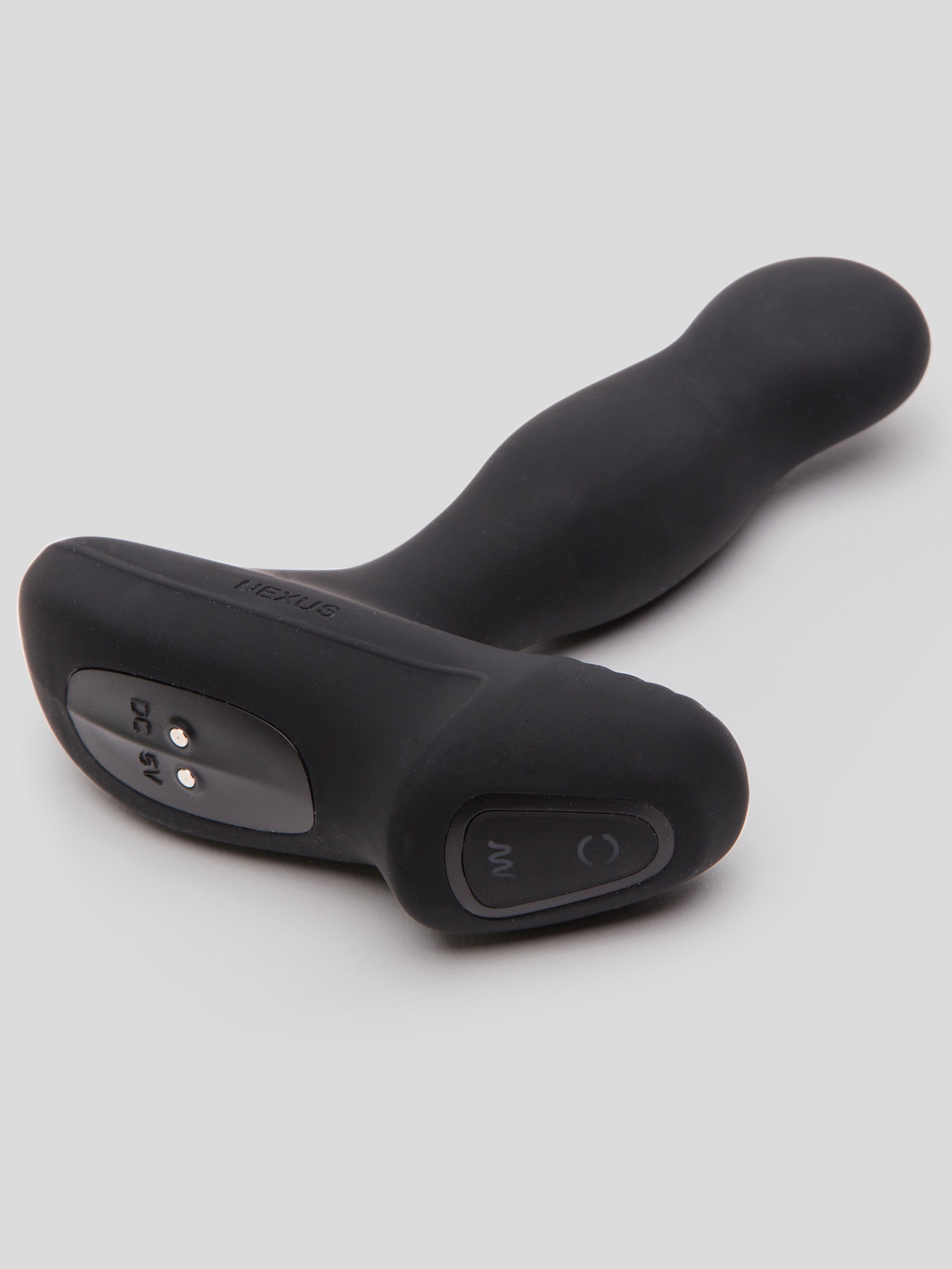 Nexus Revo Slim Remote Control Rotating Silicone Prostate Massager, Black, hi-res
