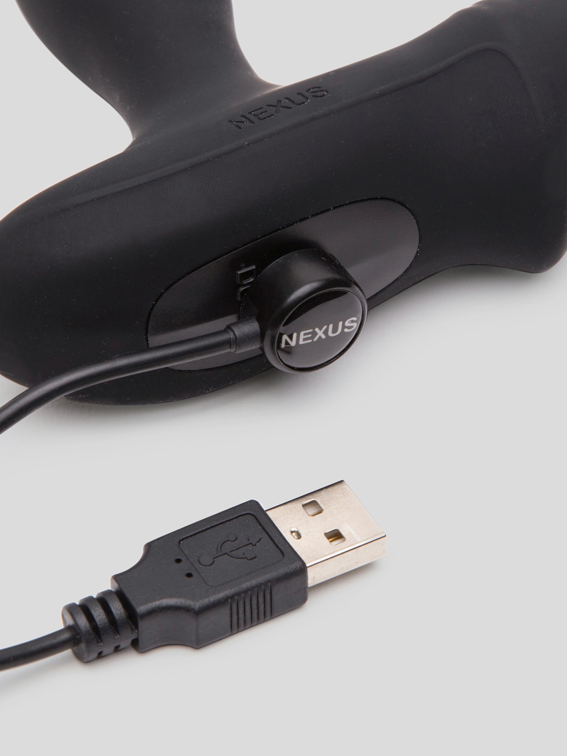 Nexus Revo Slim Remote Control Rotating Silicone Prostate Massager, Black, hi-res