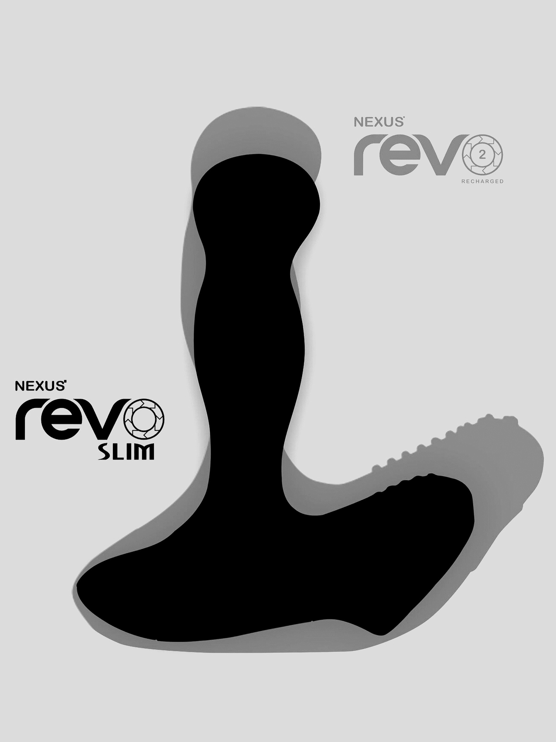 Nexus Revo Slim Remote Control Rotating Silicone Prostate Massager, Black, hi-res
