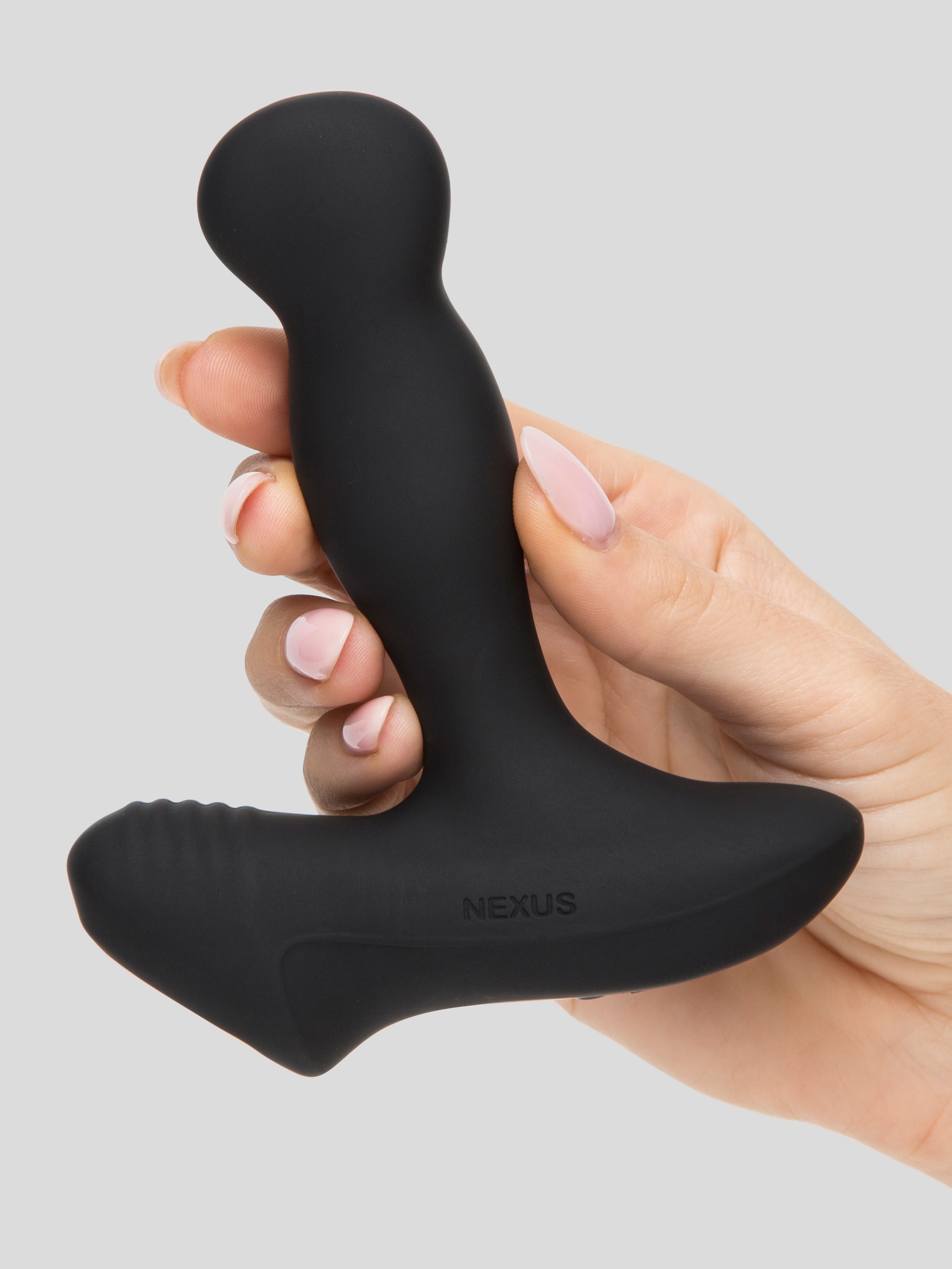 Nexus Revo Slim Remote Control Rotating Silicone Prostate Massager, Black, hi-res