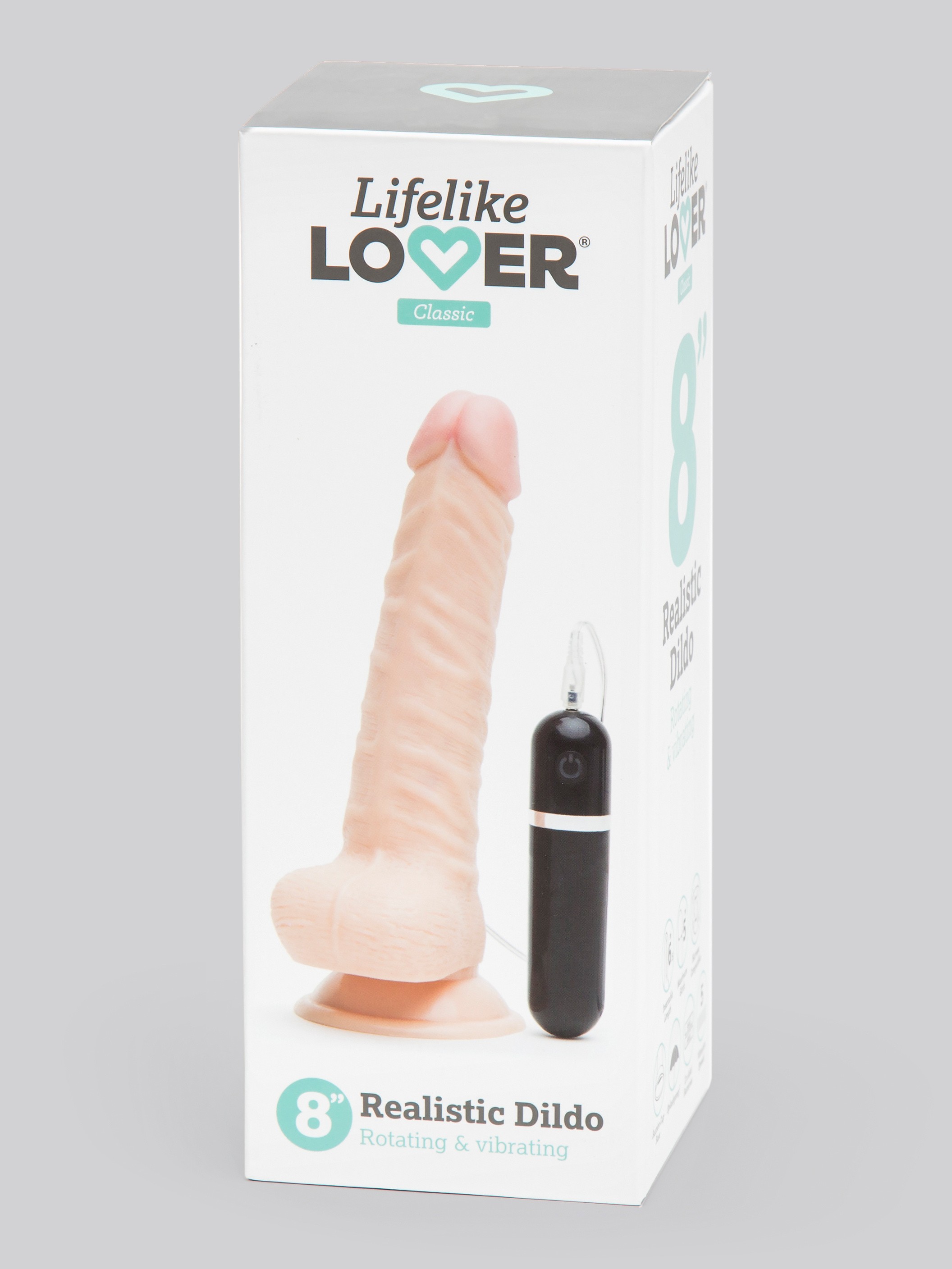 Lifelike Lover Classic Realistic Rotating Dildo Vibrator 8 Inch, Flesh Pink, hi-res