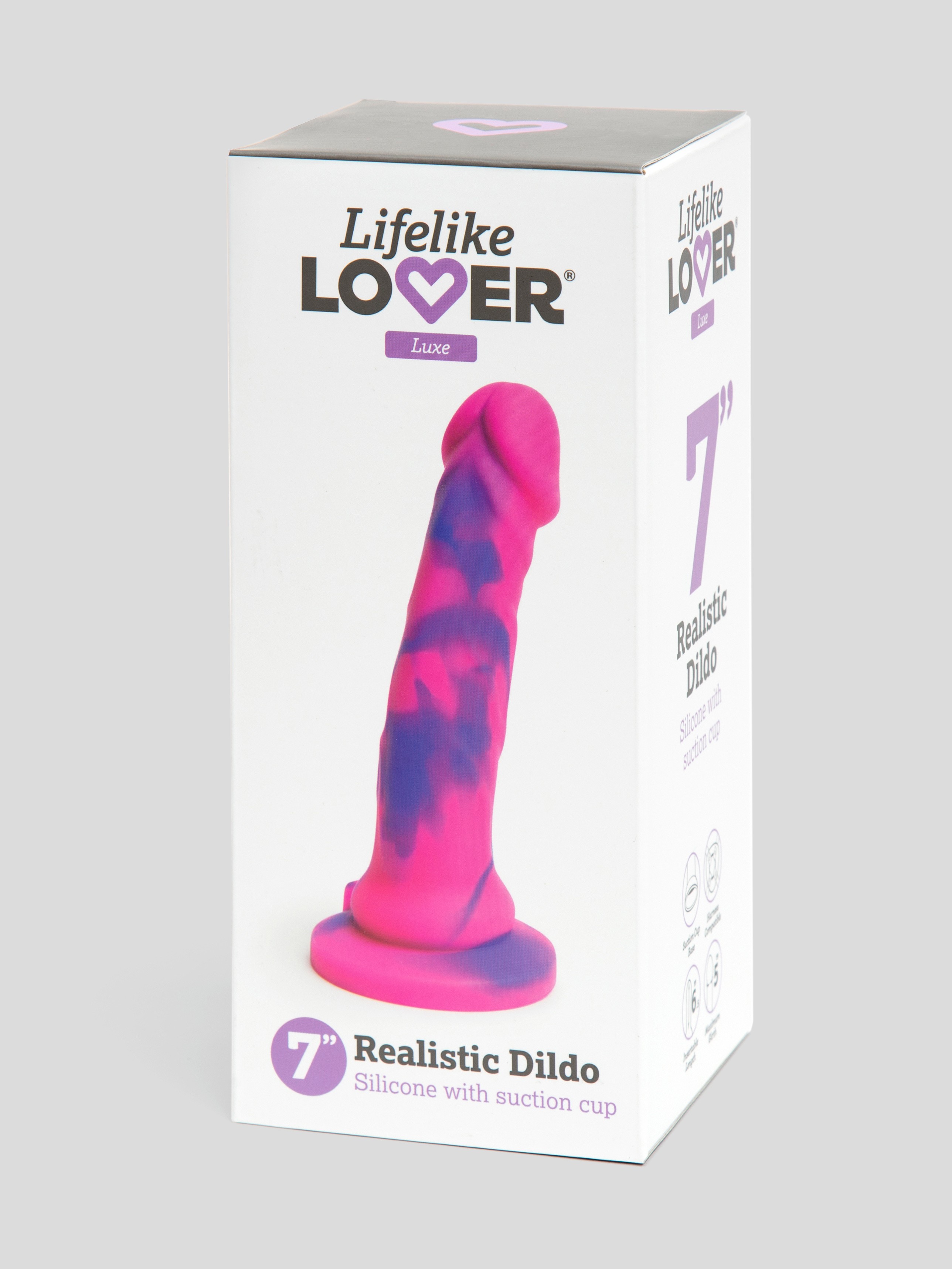 Lifelike Lover Luxe Realistic Multicoloured Silicone Dildo 7 Inch, Pink, hi-res
