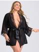 Lovehoney Plus Size Barely There Sheer Black Robe, Black, hi-res
