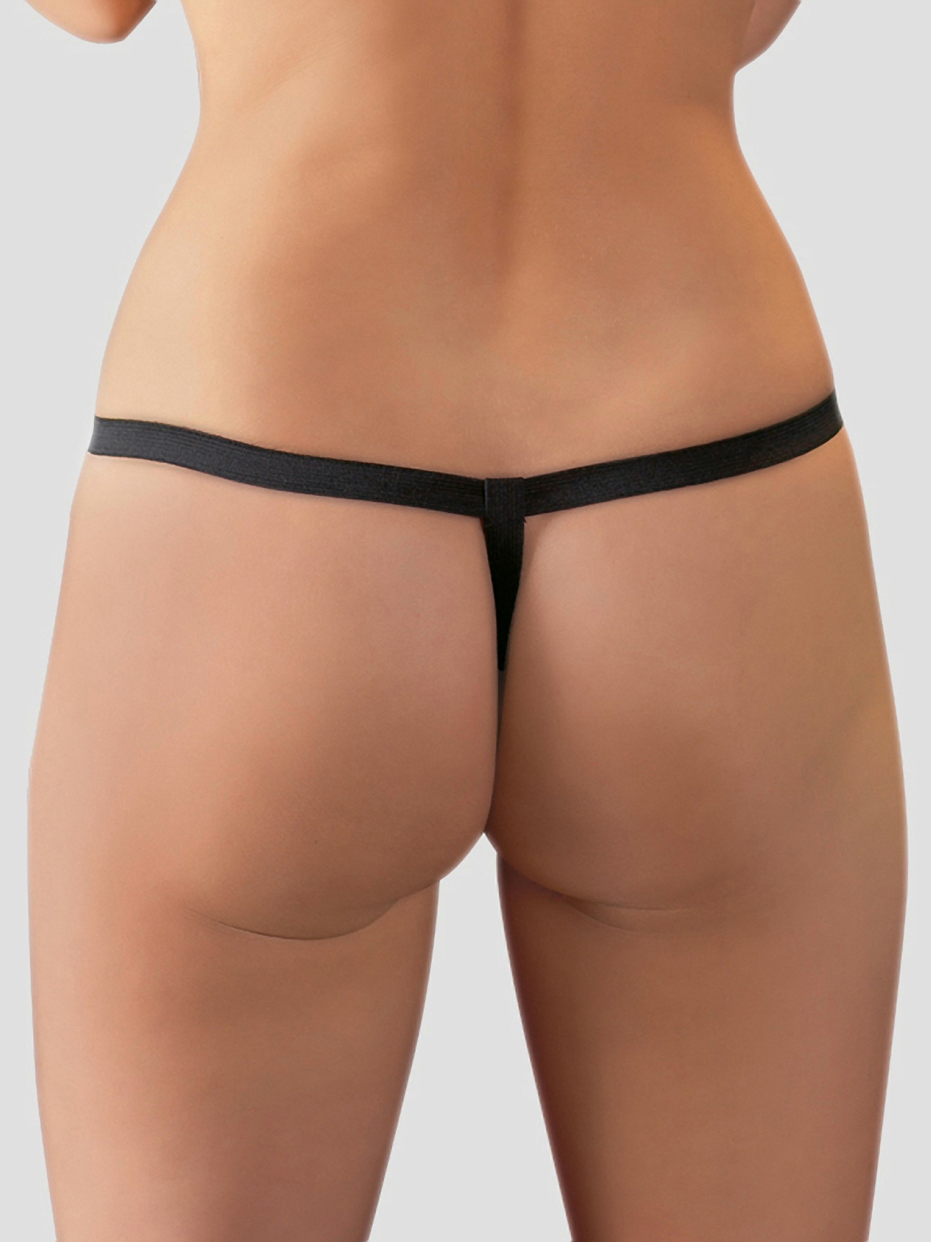 Black Level PVC Chain G-String, Black, hi-res