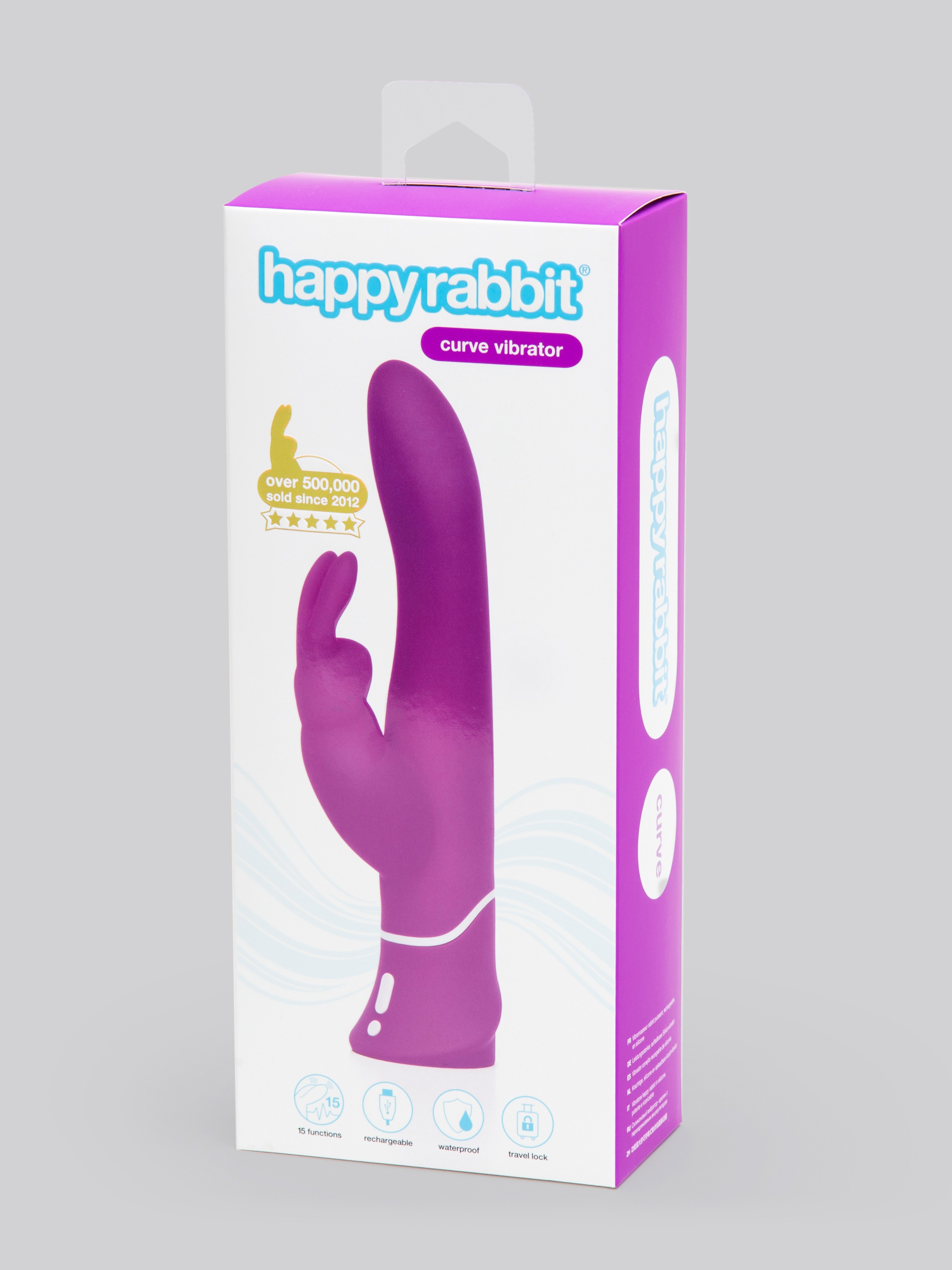 Happy Rabbit Curve Rechargeable Rabbit Vibrator, Purple, hi-res