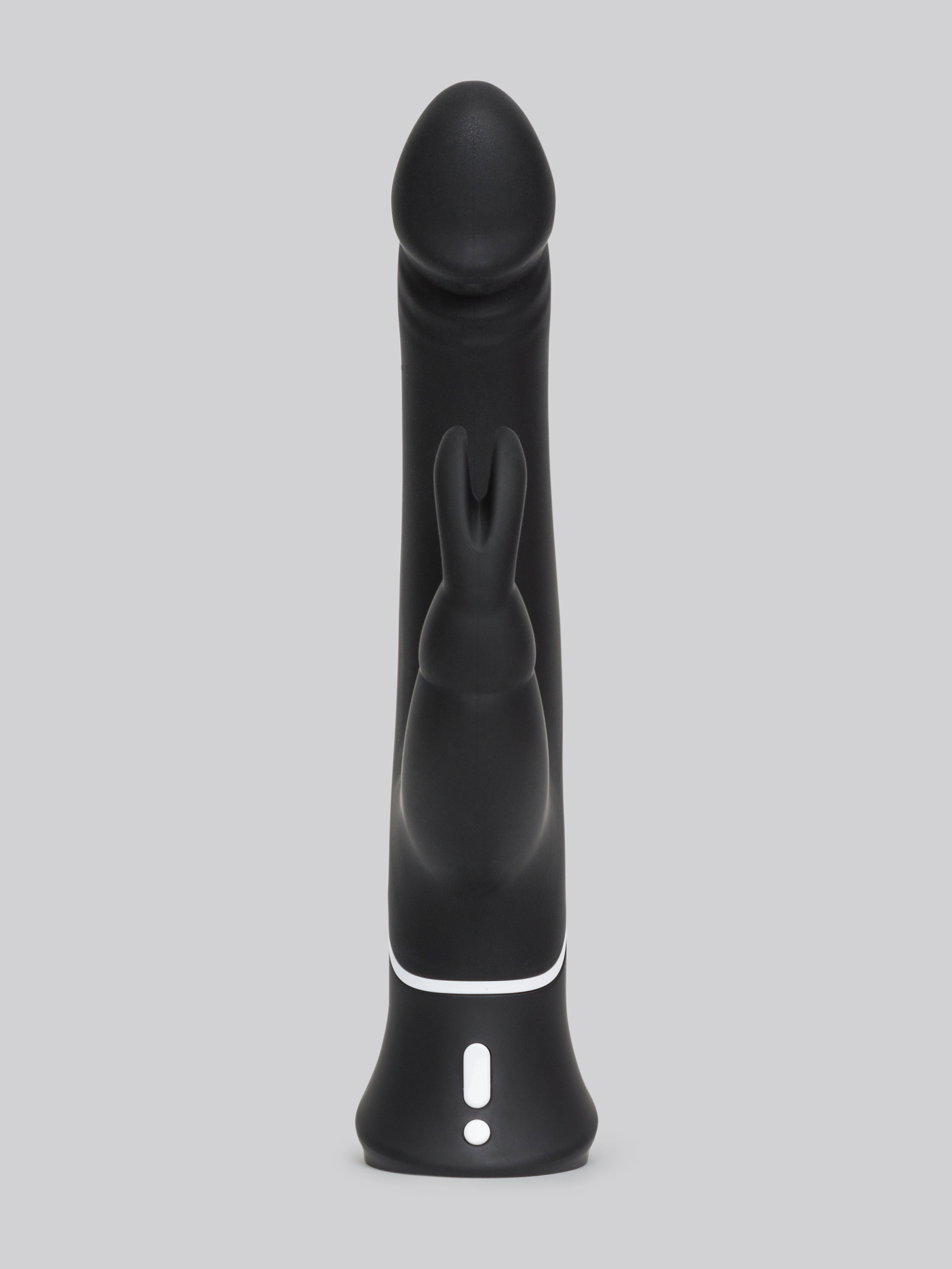 Happy Rabbit Realistic Rechargeable Rabbit Vibrator, Black, hi-res