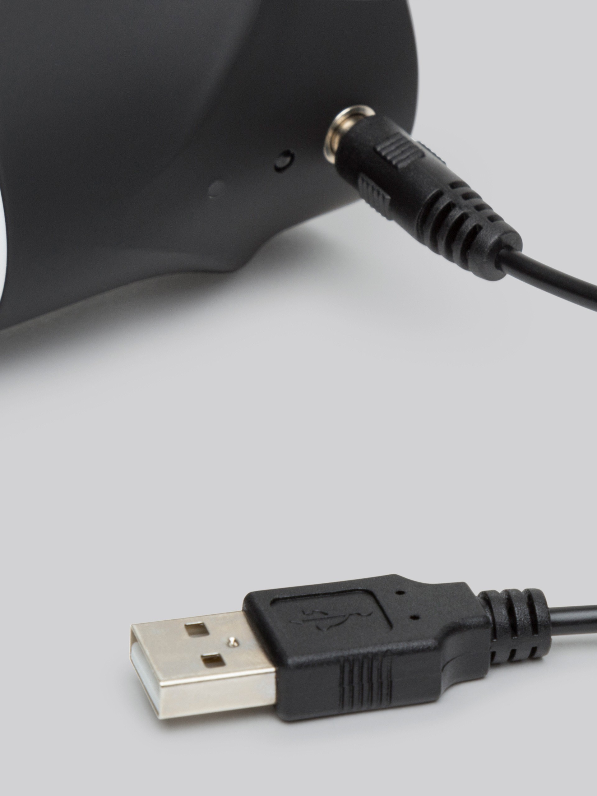 Happy Rabbit Realistic Rechargeable Rabbit Vibrator, Black, hi-res