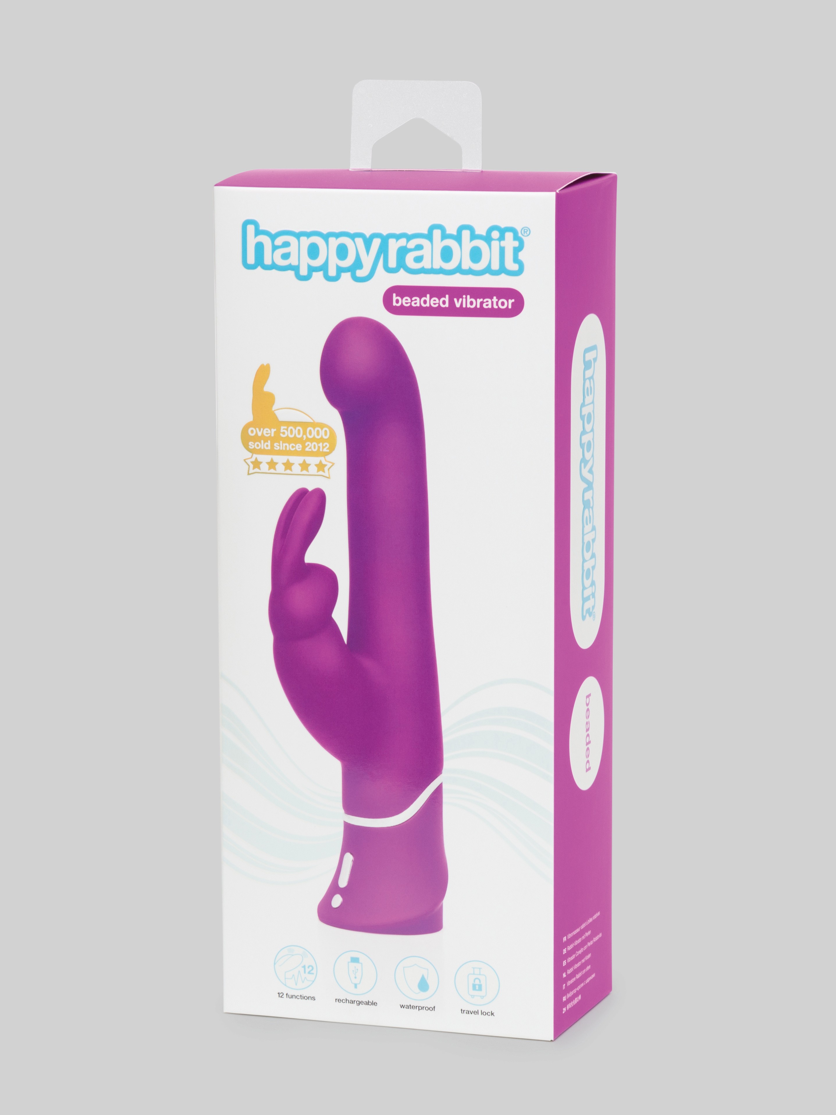 Happy Rabbit Beaded G-Spot Rechargeable Rabbit Vibrator, Purple, hi-res