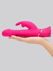 Happy Rabbit Thrusting Realistic Rechargeable Rabbit Vibrator, Pink, hi-res