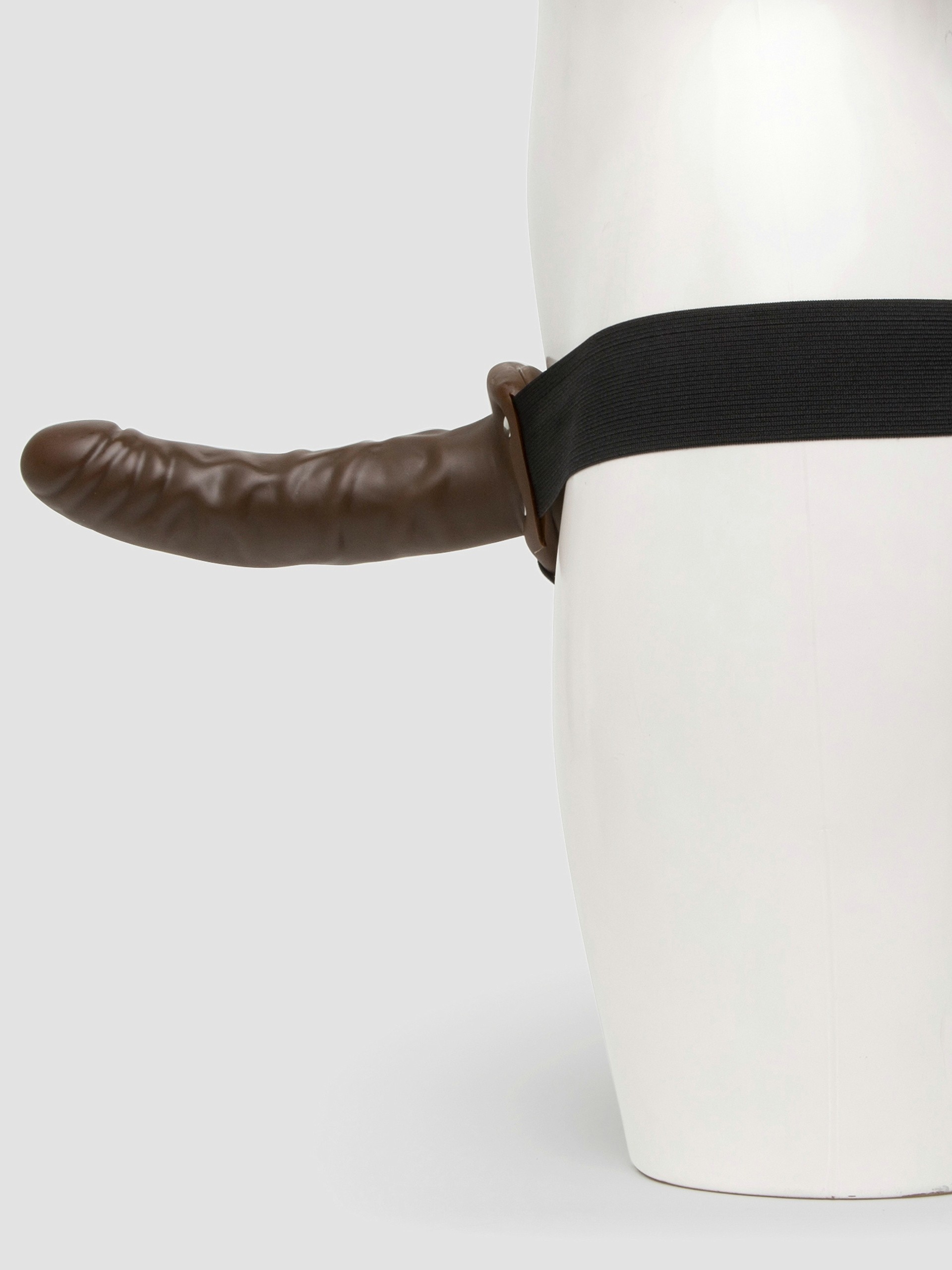 Fetish Fantasy Unisex Hollow Strap-On Dildo and Harness 8 Inch, Flesh Brown, hi-res