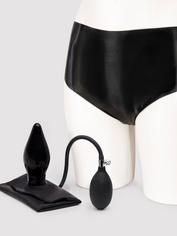 Renegade Rubber Latex Pants with Inflatable Butt Plug, Black, hi-res