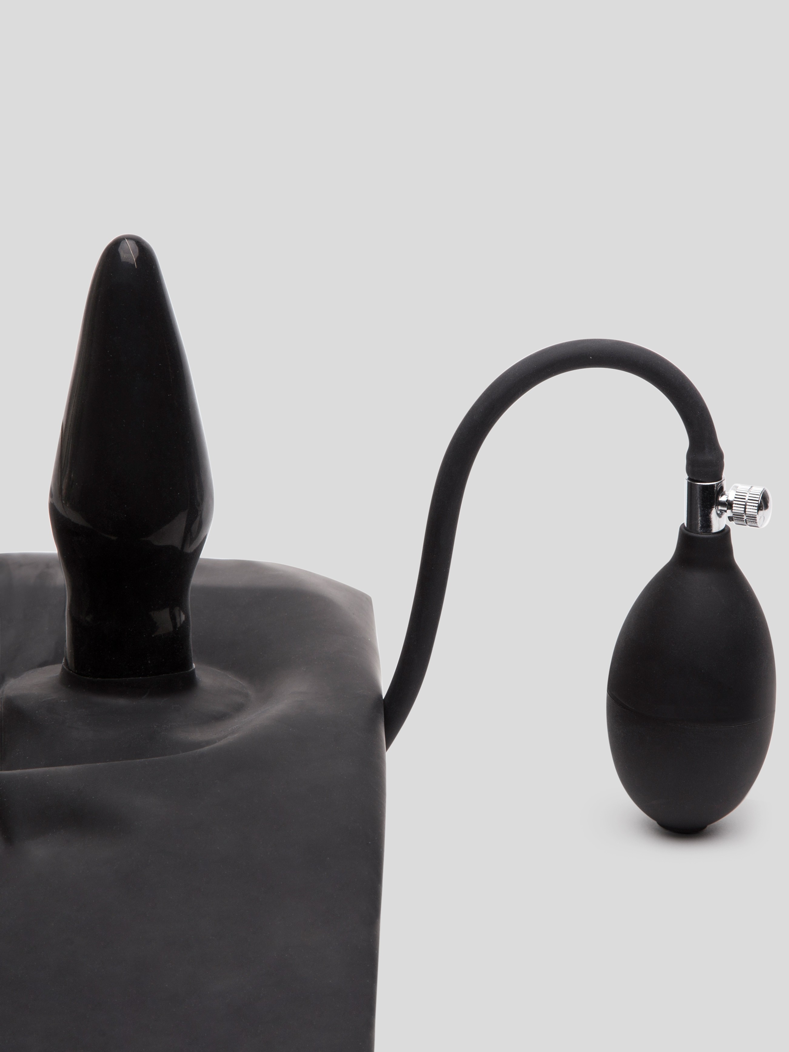 Renegade Rubber Latex Pants with Inflatable Butt Plug, Black, hi-res