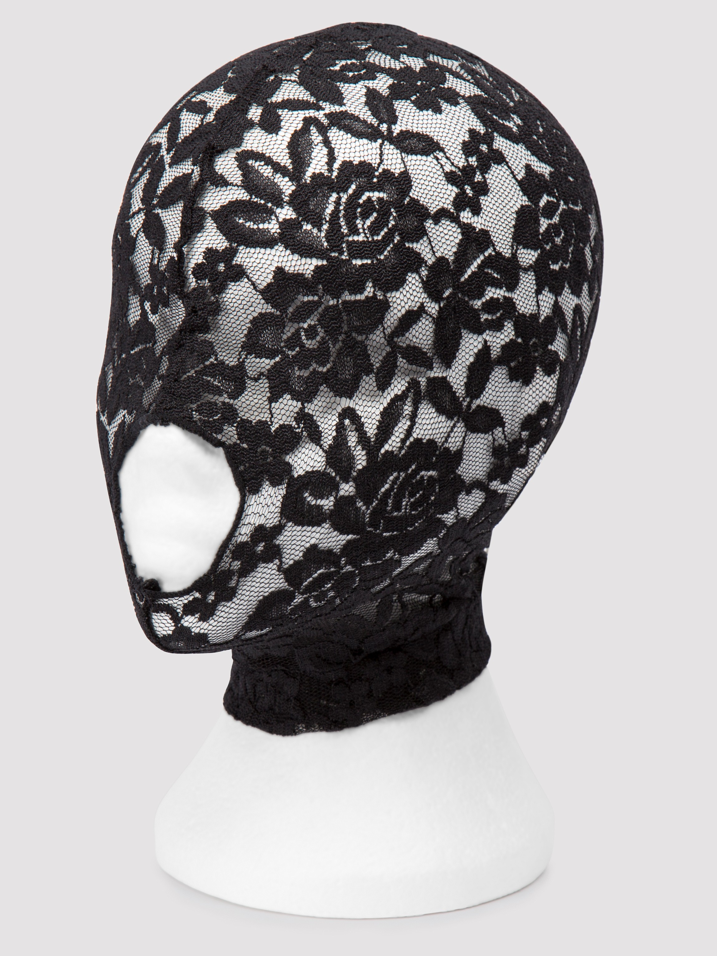 Scandal Open Mouth Lace Hood, Black, hi-res