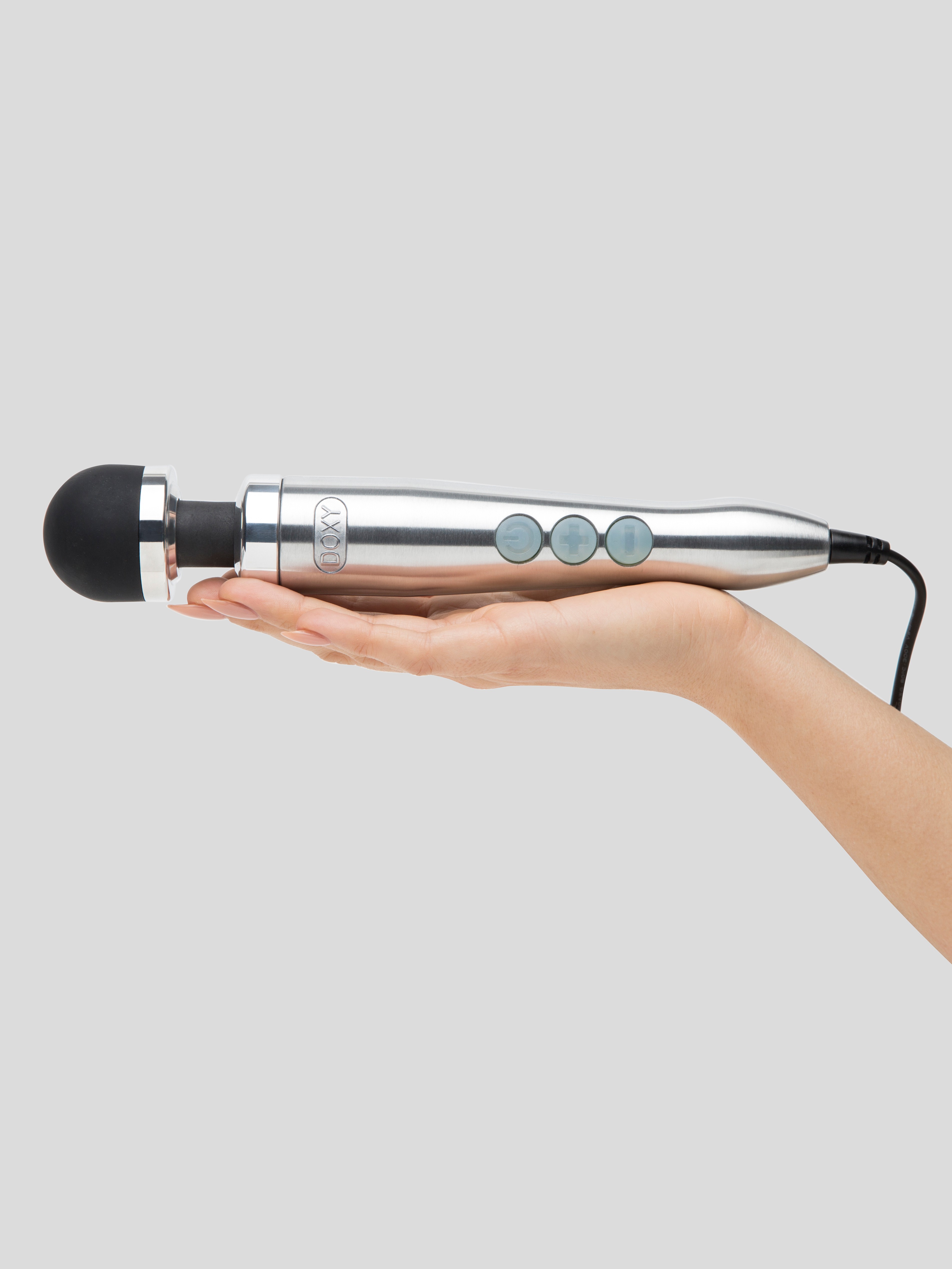Doxy Number 3 Extra Powerful Travel Massage Wand Vibrator, Silver, hi-res