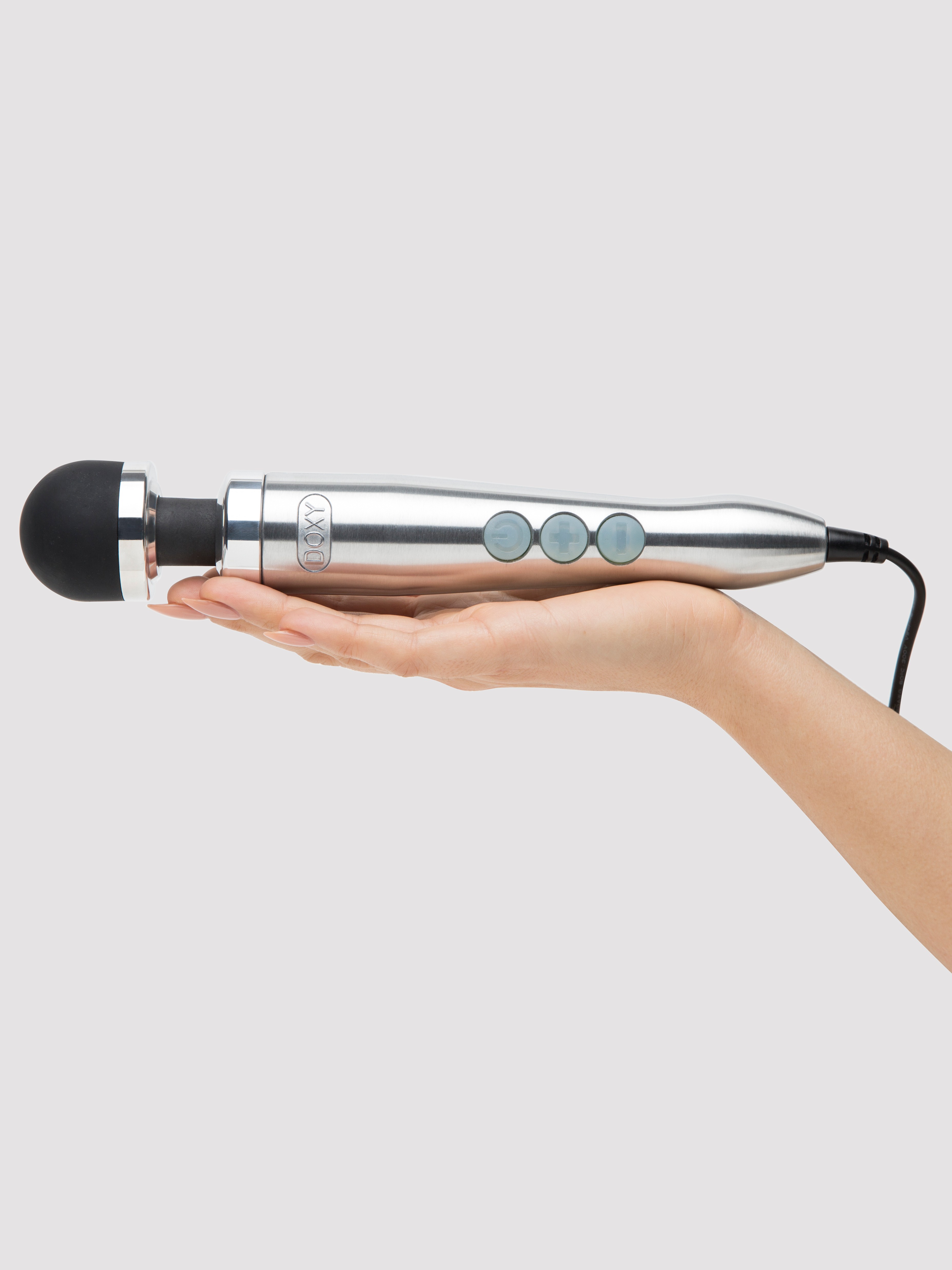 Doxy Number 3 Extra Powerful Travel Massage Wand Vibrator, Grey, hi-res