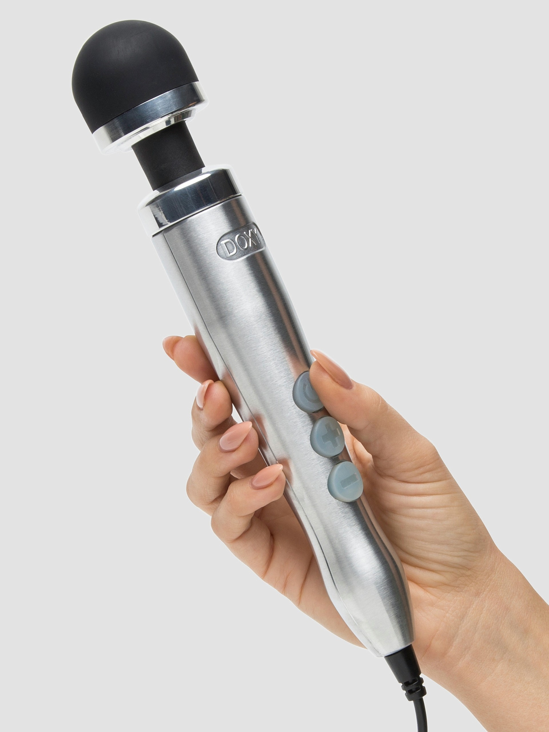 Doxy Number 3 Extra Powerful Travel Massage Wand Vibrator, Grey, hi-res