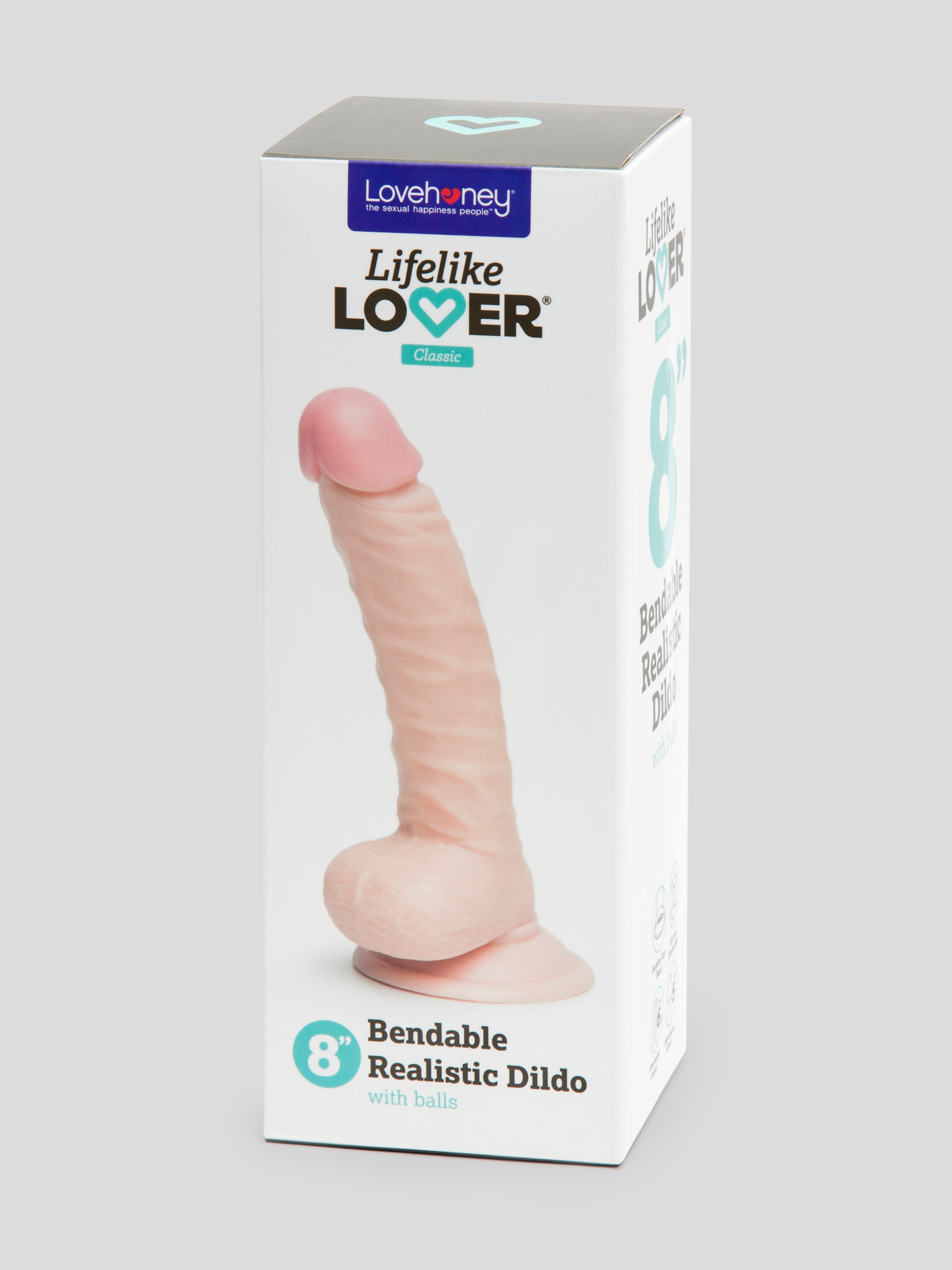 Lifelike Lover Classic Posable Realistic Dildo 8 Inch, Flesh Pink, hi-res