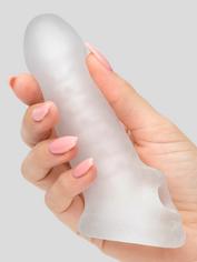 Perfect Fit Fat Boy Thin Textured Penis Extender with Ball Loop, Clear, hi-res