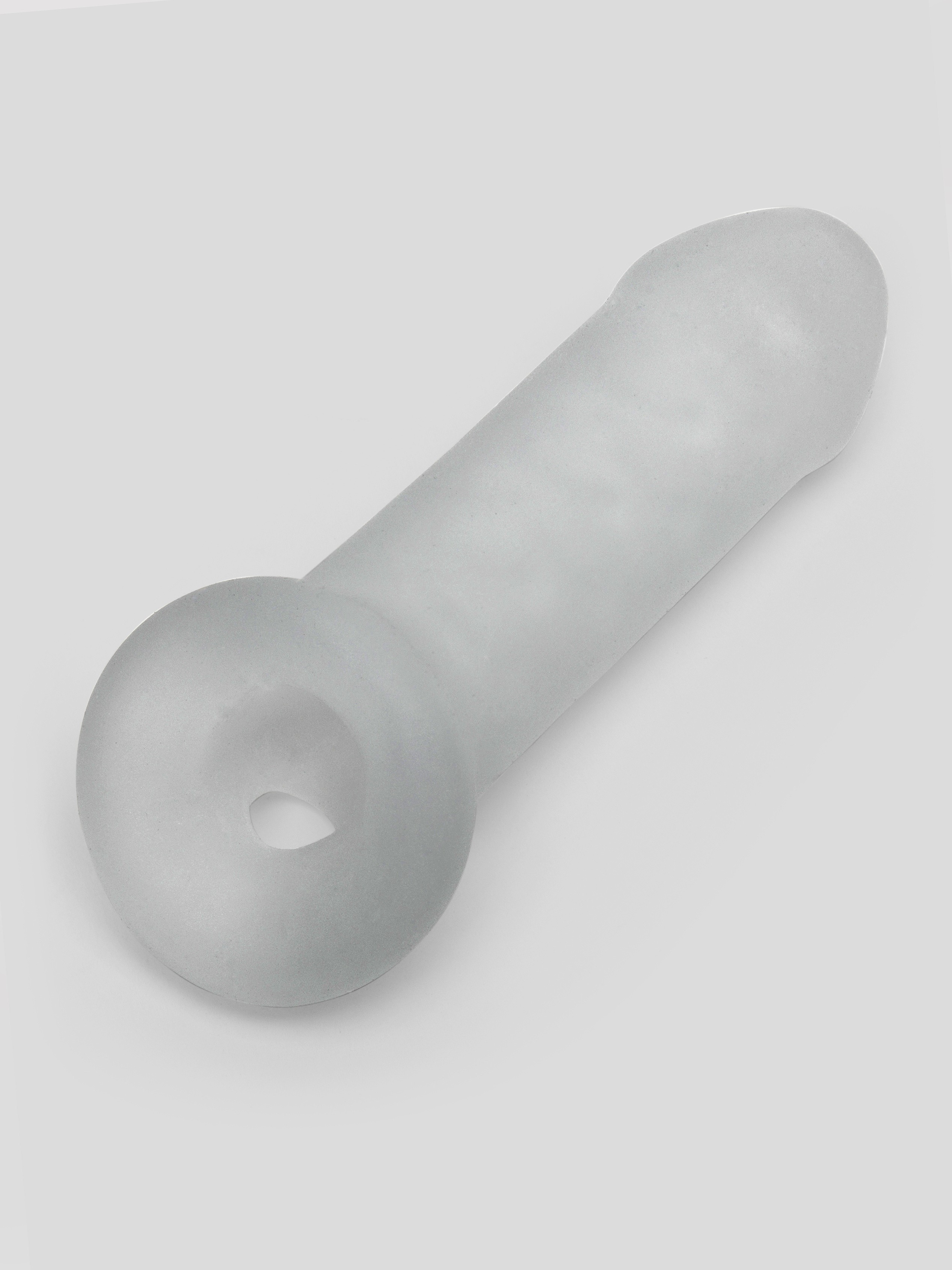Perfect Fit Fat Boy Thin Textured Penis Extender with Ball Loop, Clear, hi-res