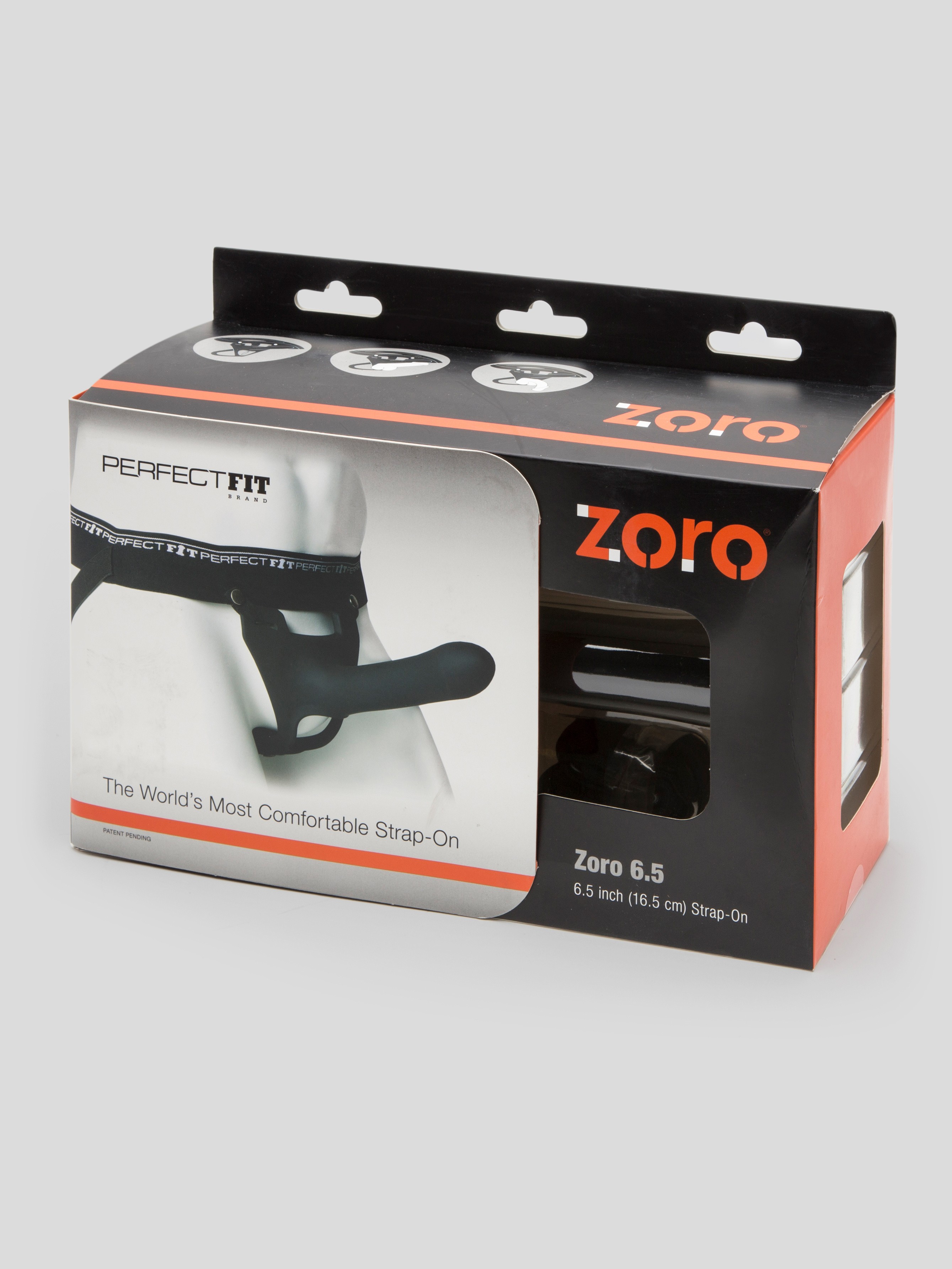 Perfect Fit Zoro Strap-On Kit with Silicone Dildo 6.5 Inch, Black, hi-res