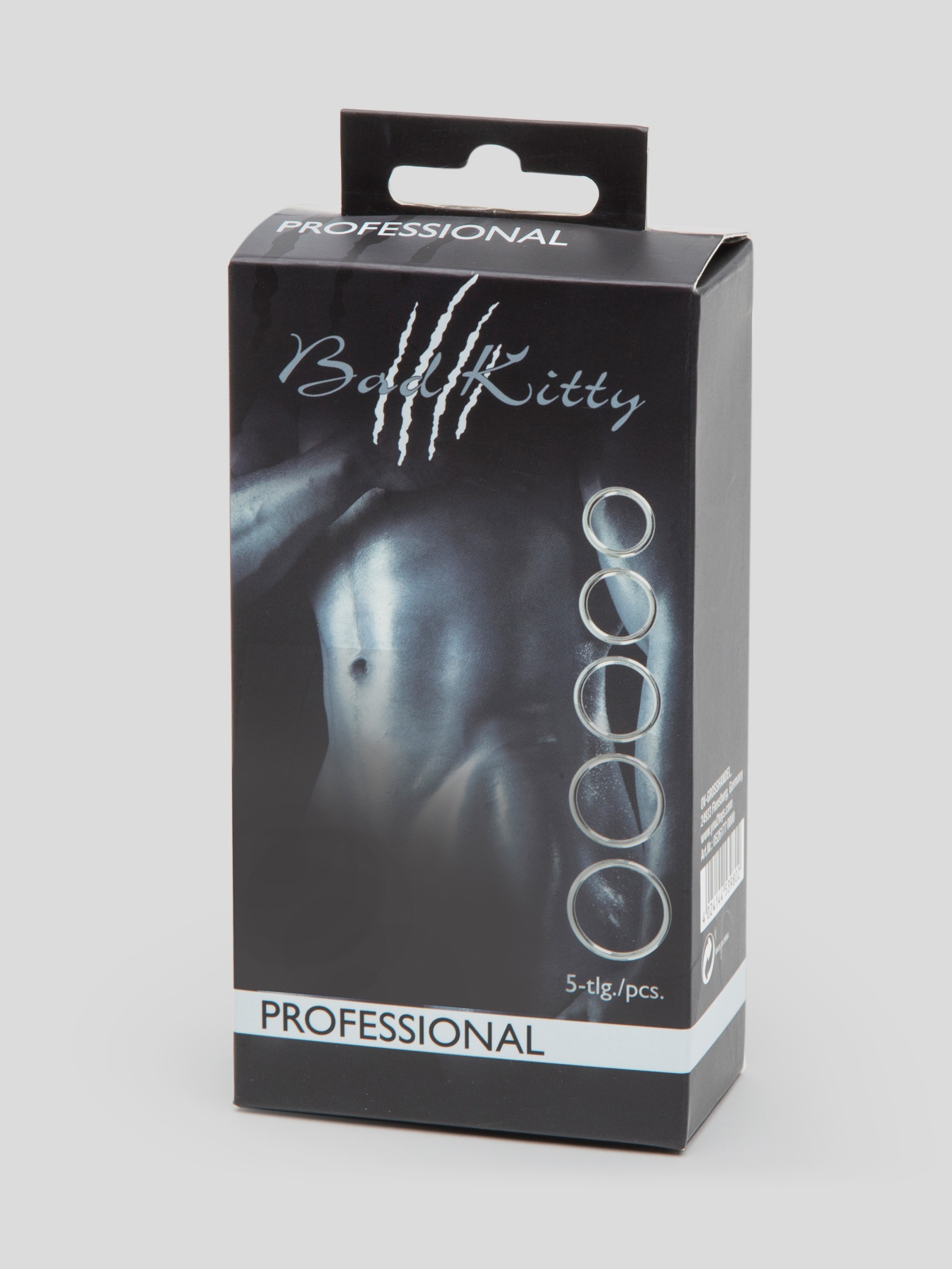 Bad Kitty Metal Cock Rings Set (5 Pack), Silver, hi-res