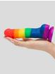 Rainbow Silicone Realistic Suction Cup Dildo with Balls 5 Inch, Rainbow, hi-res