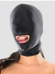 Fetish Fantasy Spandex Open Mouth Bondage Hood, Black, hi-res