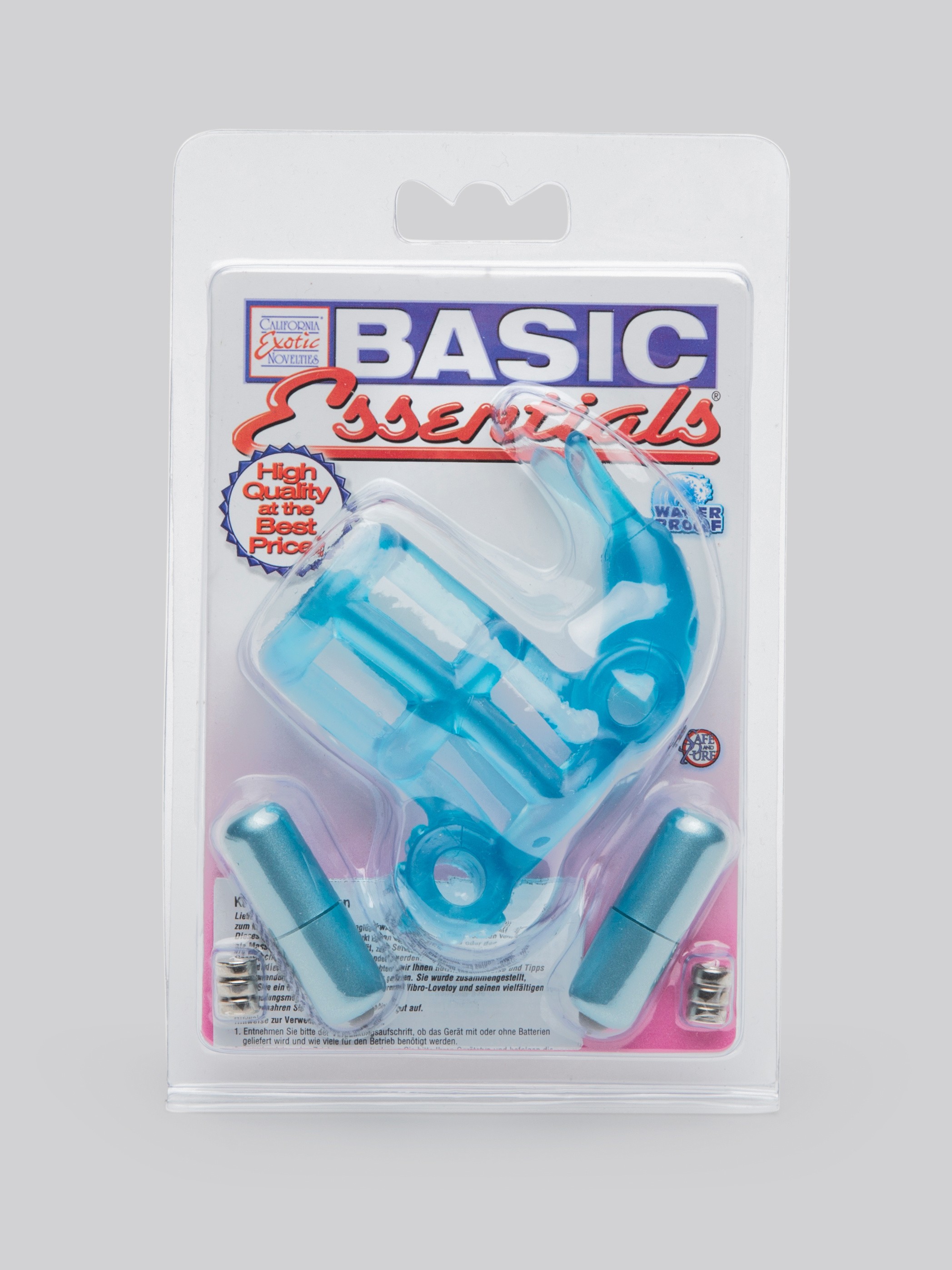 Double Trouble Vibrating Penis Sleeve with Vibrating Rabbit Ears, Blue, hi-res