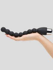 10 Function Extra Quiet Posable Silicone Anal Beads, Black, hi-res