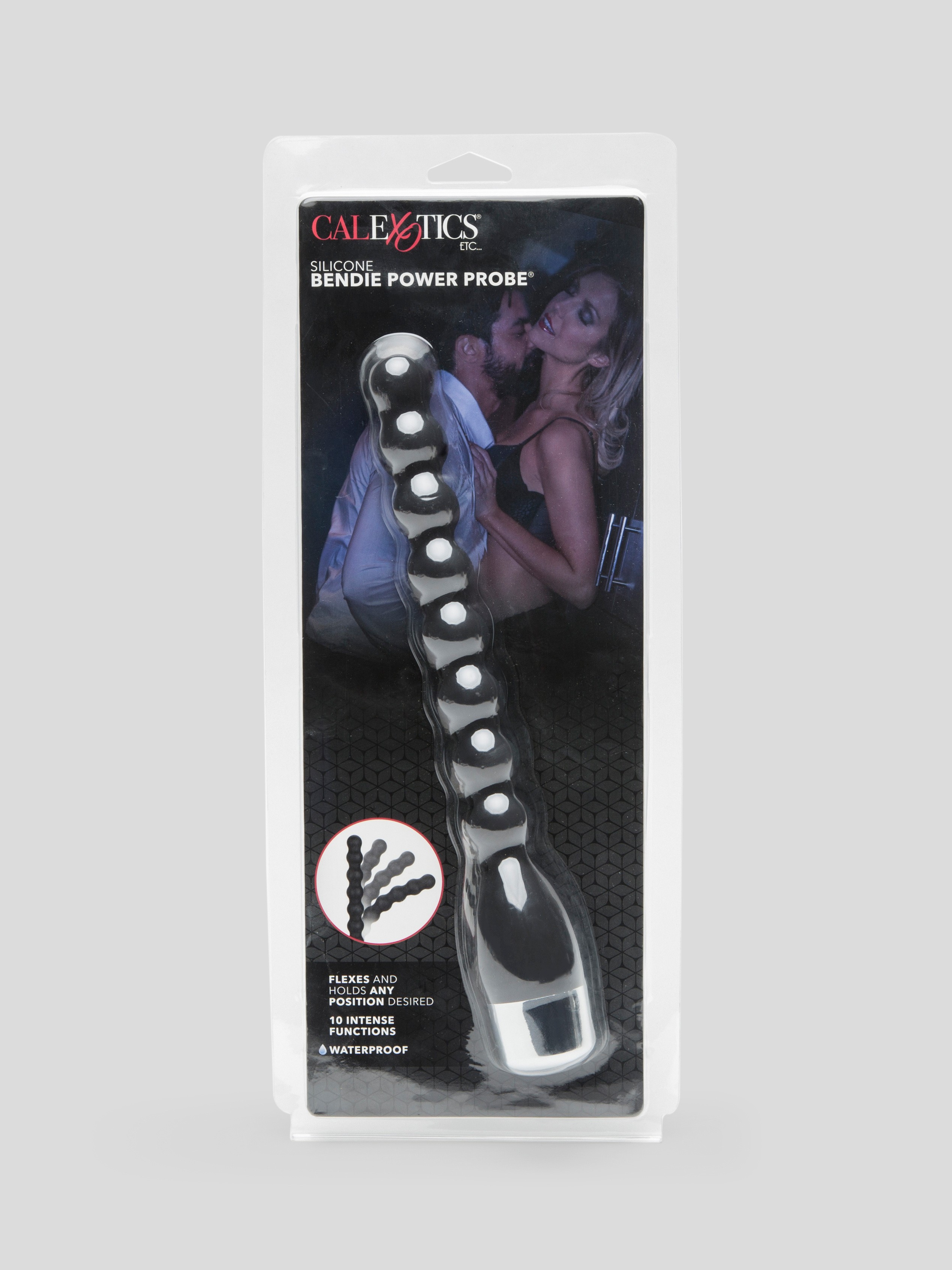 10 Function Extra Quiet Posable Silicone Anal Beads, Black, hi-res