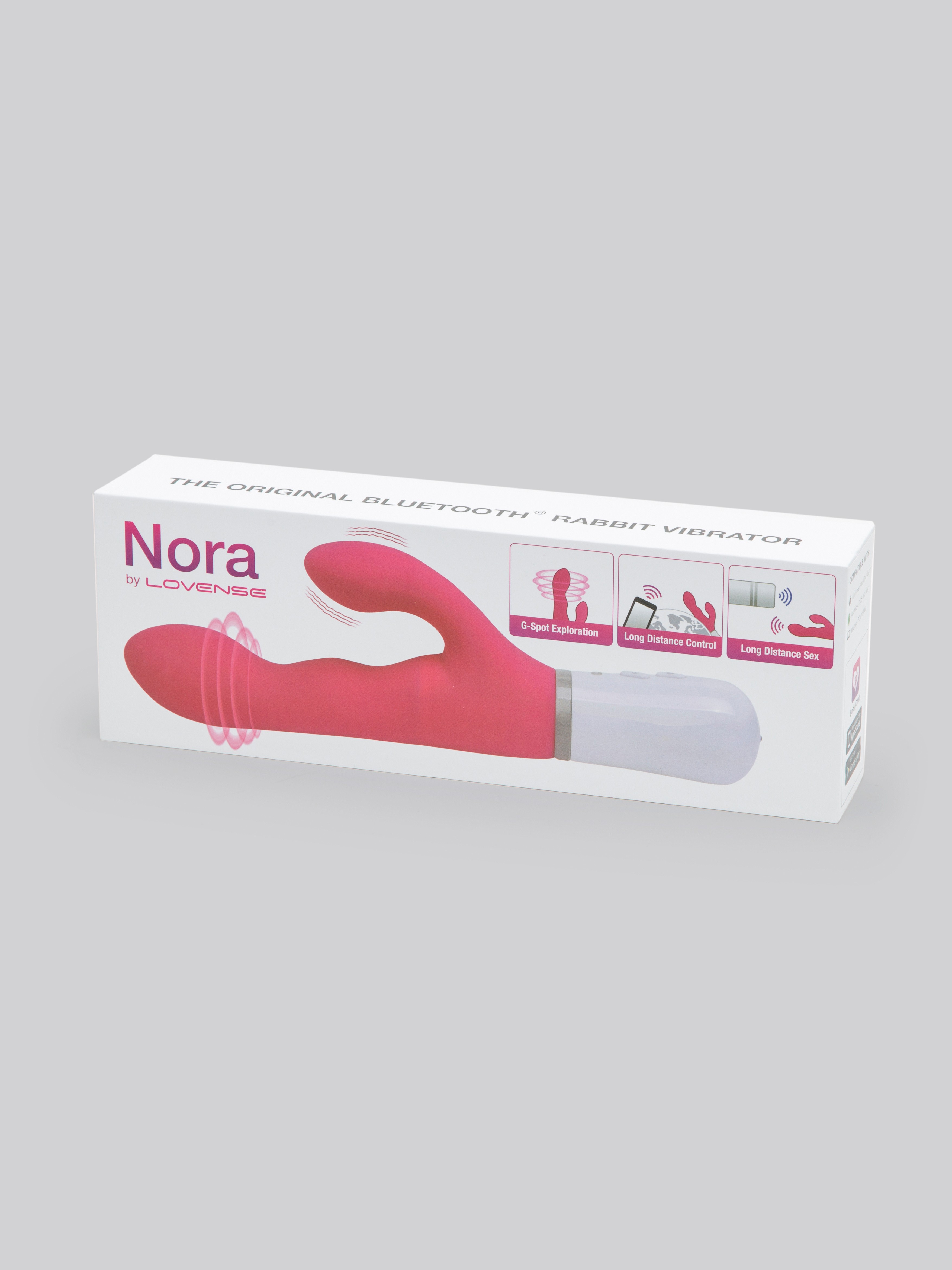 Lovense Nora App Controlled Rechargeable Rotating Rabbit Vibrator, Pink, hi-res