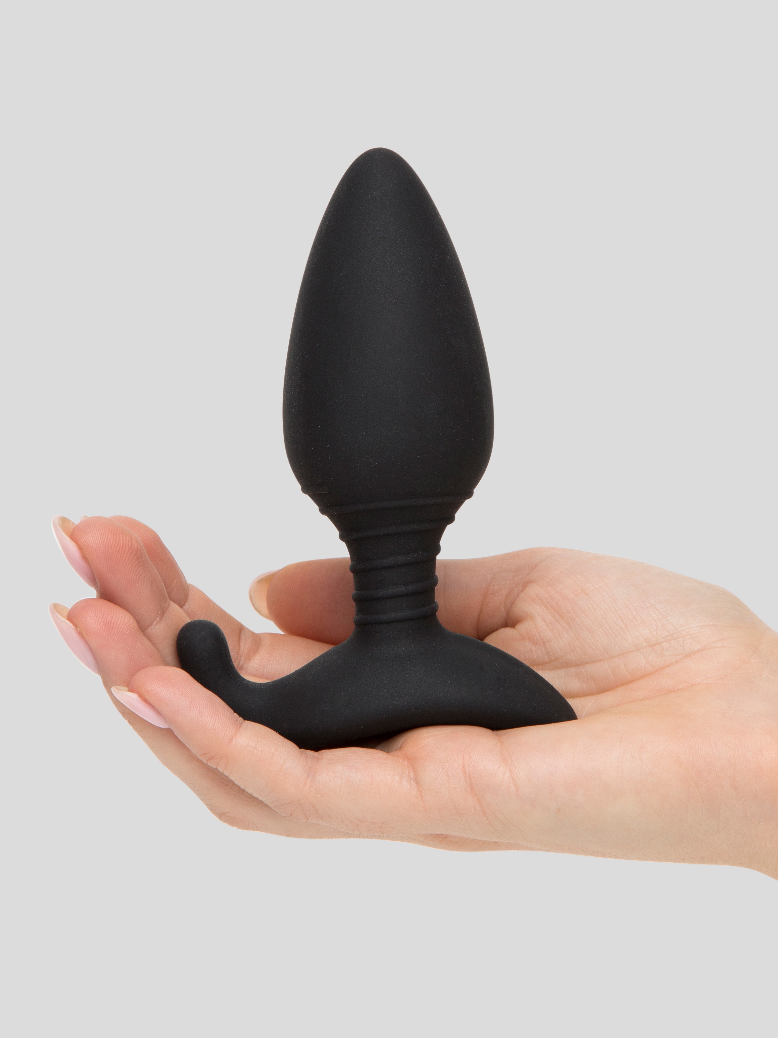 Lovense Hush App Controlled Rechargeable Vibrating Butt Plug 4 Inch, Black, hi-res